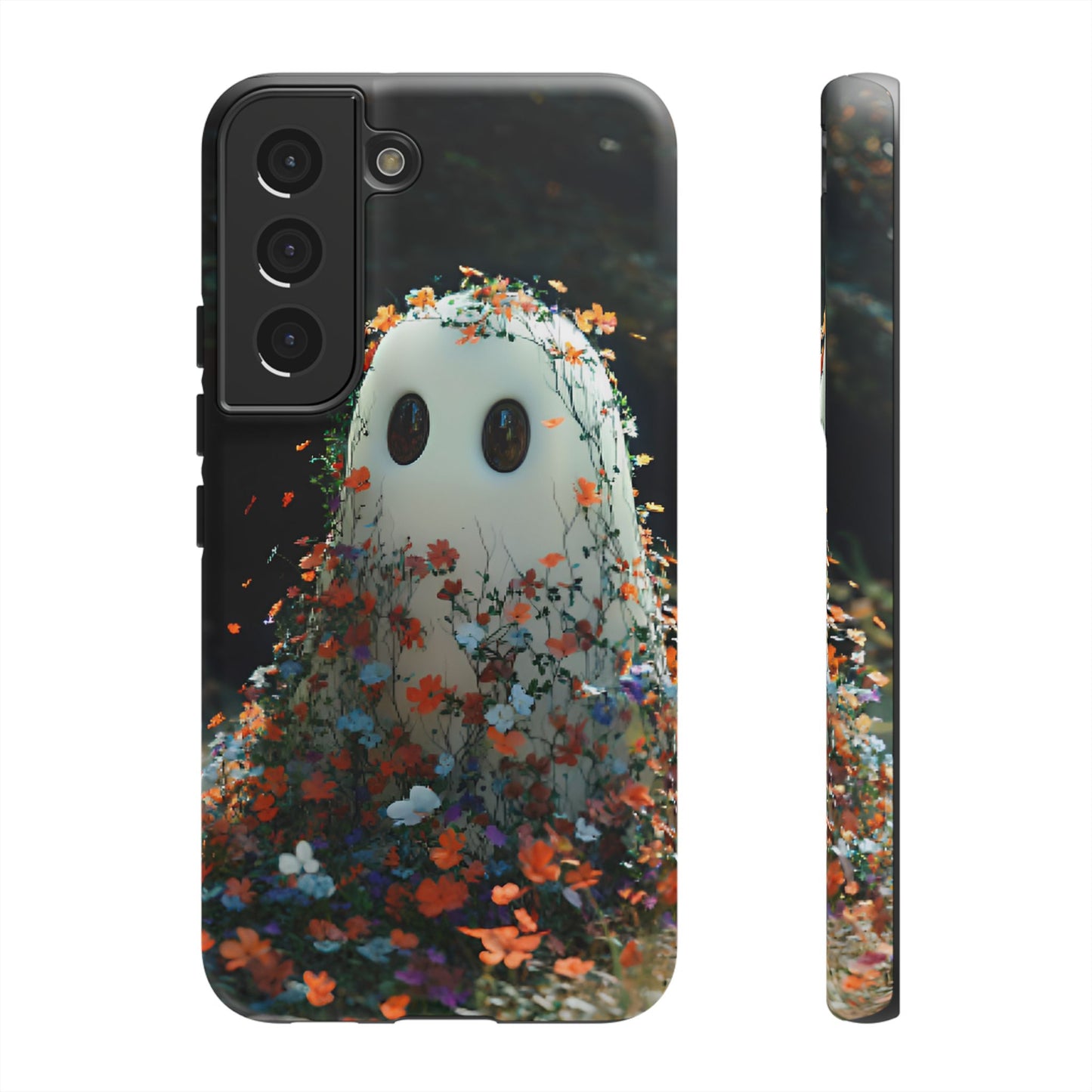 Floral Ghost Phone Case for iPhone 16 15 14 13 12 11, Samsung Galaxy & Google Pixel