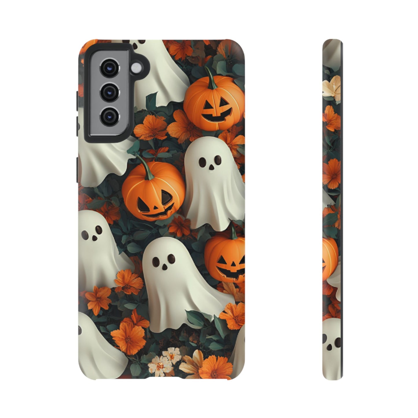 Halloween Ghosts and Pumpkins Phone Case - Spooky and Cute Phone Cases for iPhone 16 15 14 13 12 11, Samsung Galaxy & Google Pixel Phone Covers