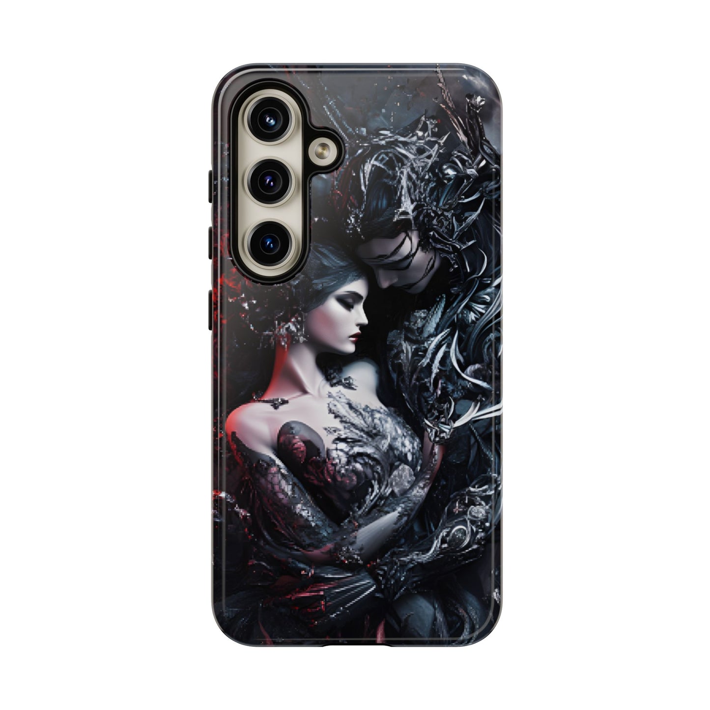 Gothic Couple Phone Case - Victorian Goth Valentine's Day Phone Cases for iPhone 16 15 14 13 12 11, Samsung Galaxy & Google Pixel