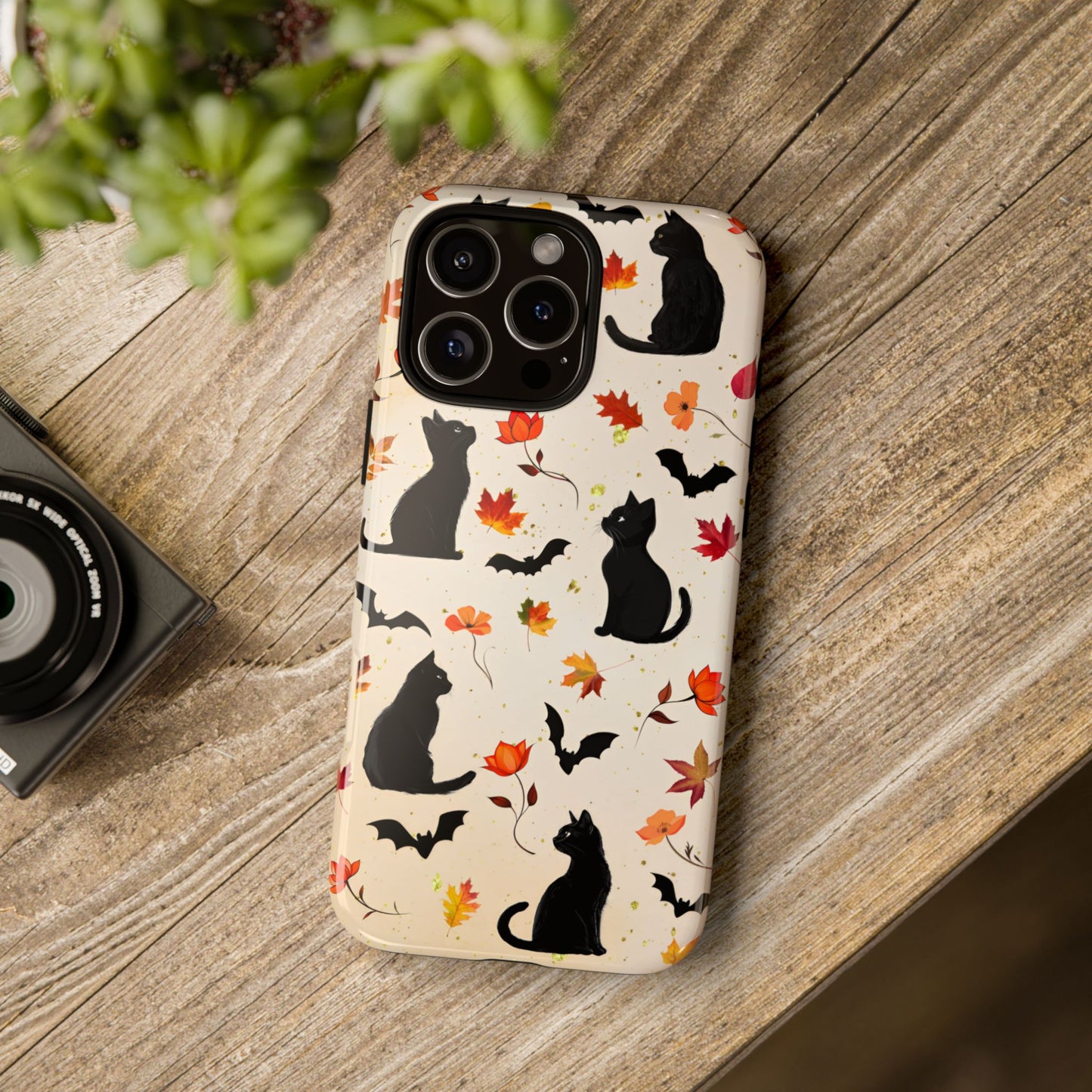 Cute Black Cats Halloween Phone Case - Aesthetic Fall Phone Cases - iPhone 16 15 14 13 12 11, Samsung Galaxy & Google Pixel Phone Covers