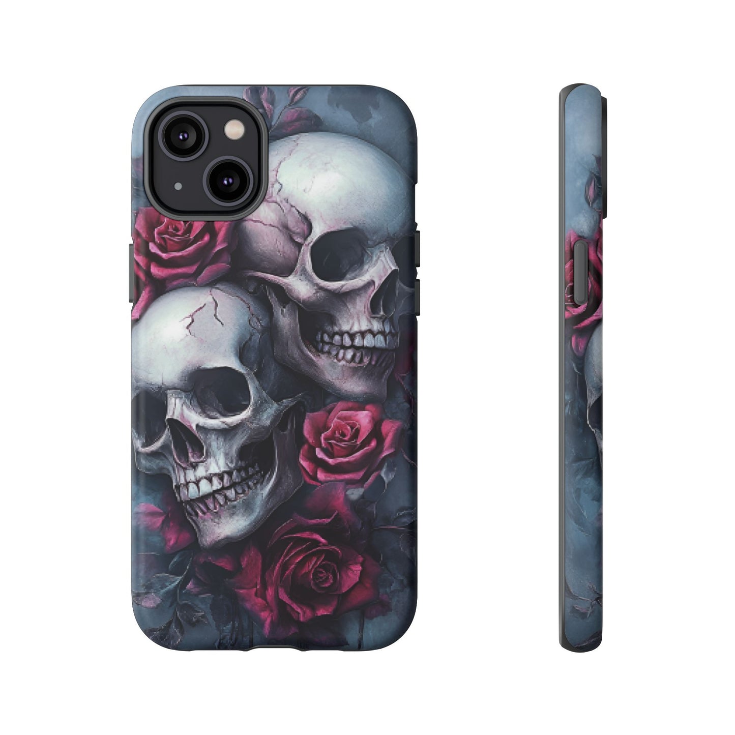 Skulls and Roses Phone Case - Gothic Dark Romance Phone Cases - iPhone 16 15 14 13 12 11, Samsung Galaxy & Google Pixel Phone Covers