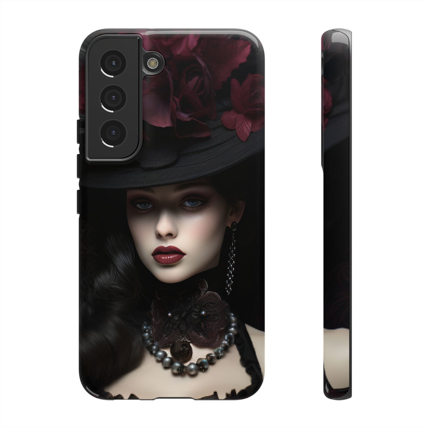 Victorian Goth Phone Case with Vintage Gothic Woman - iPhone 16 15 14 13 12 11, Samsung Galaxy & Google Pixel Phone Covers