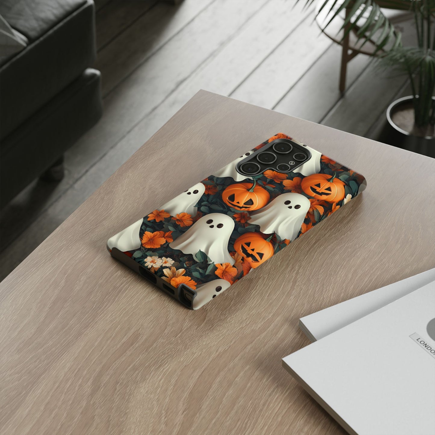 Halloween Ghosts and Pumpkins Phone Case - Spooky and Cute Phone Cases - iPhone 16 15 14 13 12 11, Samsung Galaxy & Google Pixel Phone Covers