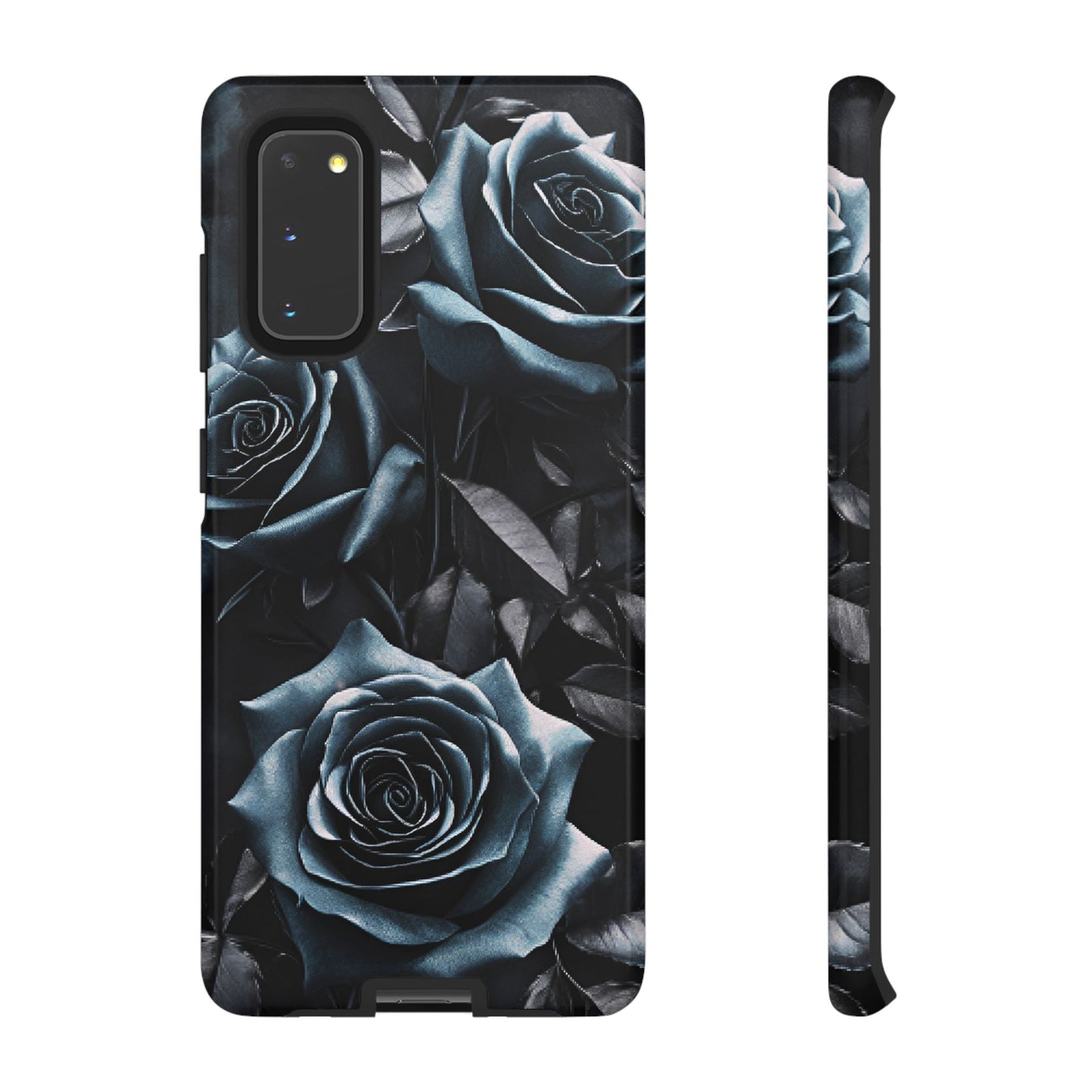 Black and Blue Roses Phone Case - Dark and Moody Gothic Flower Phone Cases - iPhone 16 15 14 13 12 11, Samsung Galaxy & Google Pixel Phone Covers - Boo and Bewear