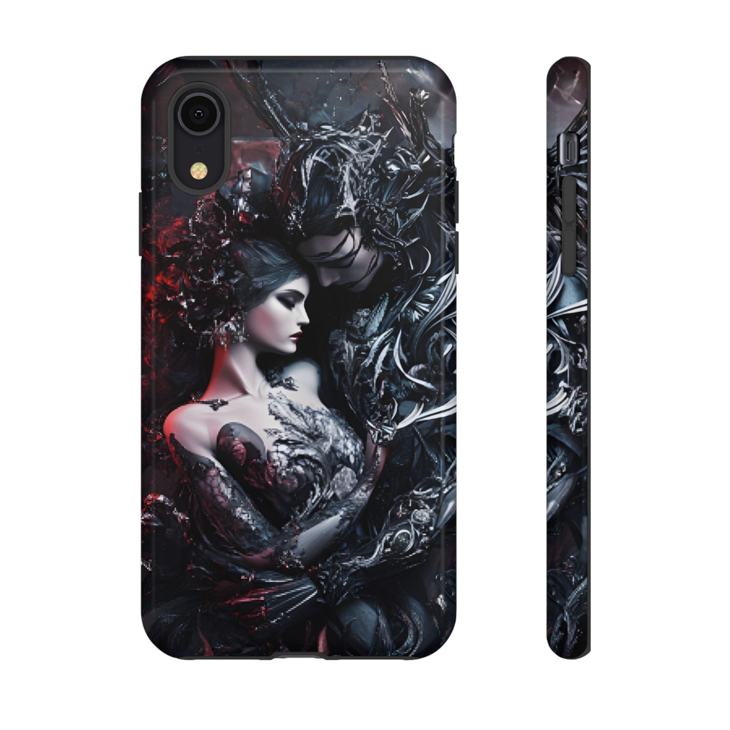 Gothic Couple Phone Case - Victorian Goth Valentine's Day Phone Cases - iPhone 16 15 14 13 12 11, Samsung Galaxy & Google Pixel Phone Covers - Boo and Bewear