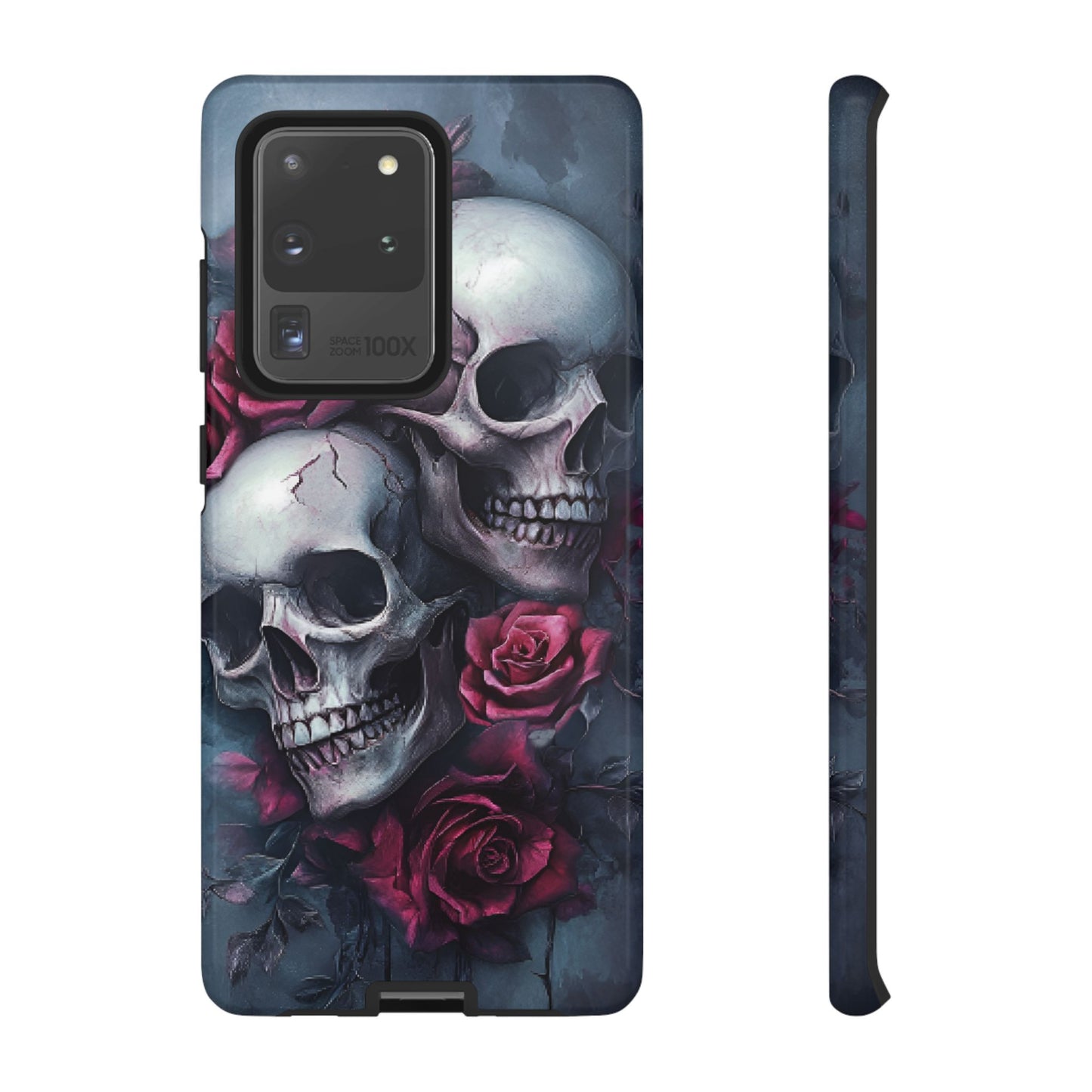 Skulls and Roses Phone Case - Gothic Dark Romance Phone Cases - iPhone 16 15 14 13 12 11, Samsung Galaxy & Google Pixel Phone Covers