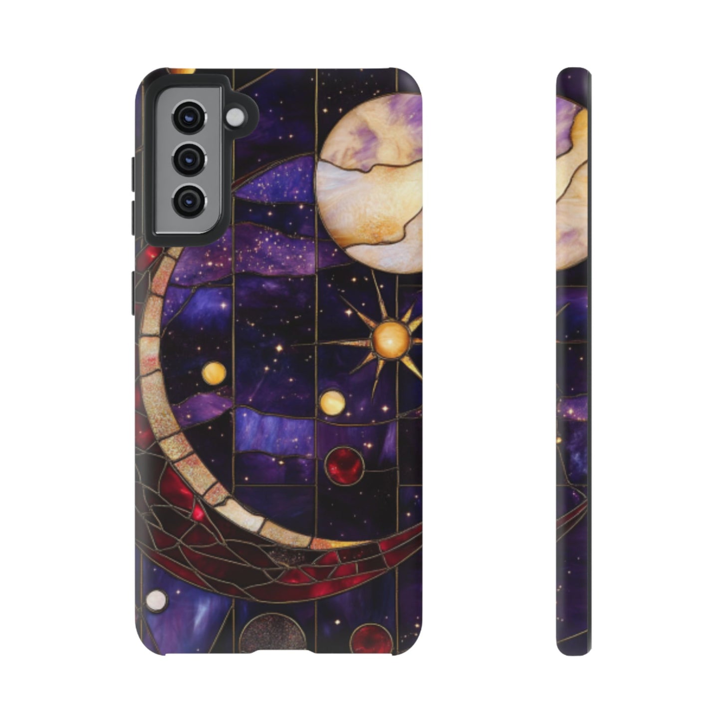 Celestial Stained Glass Phone Case for iPhone 16 15 14 13 12 11, Samsung Galaxy & Google Pixel