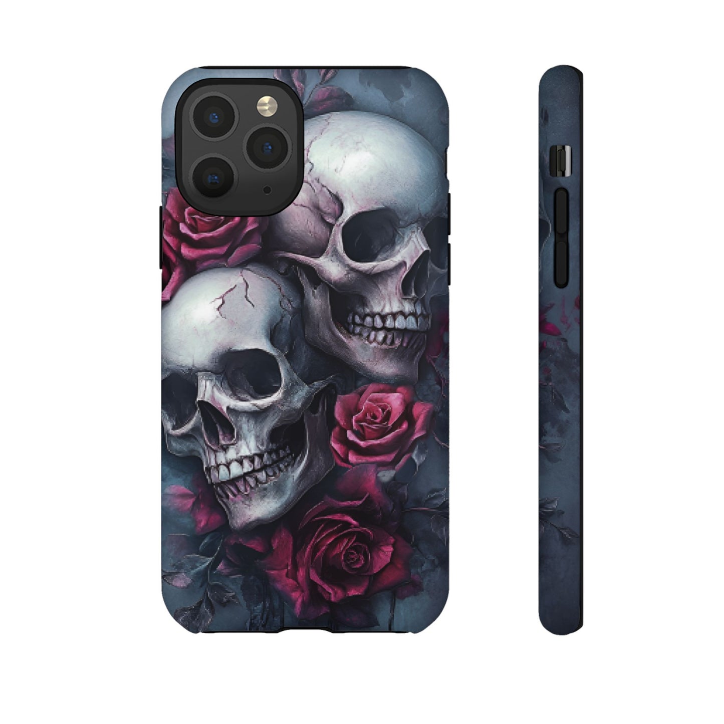 Skulls and Roses Phone Case - Gothic Dark Romance Phone Cases for iPhone 16 15 14 13 12 11, Samsung Galaxy & Google Pixel