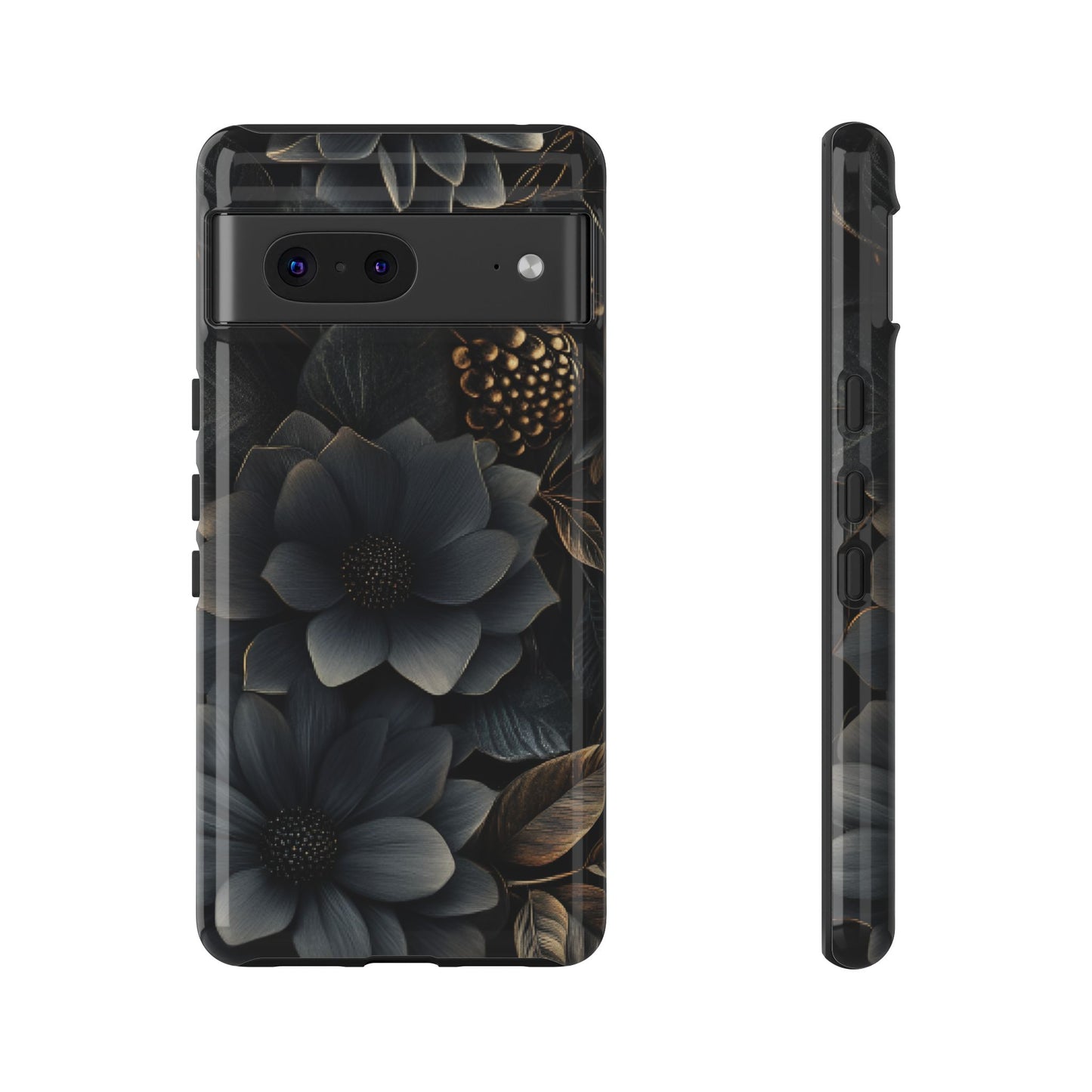 Dark Flower Phone Case for iPhone 16 15 14 13 12 11, Samsung Galaxy & Google Pixel