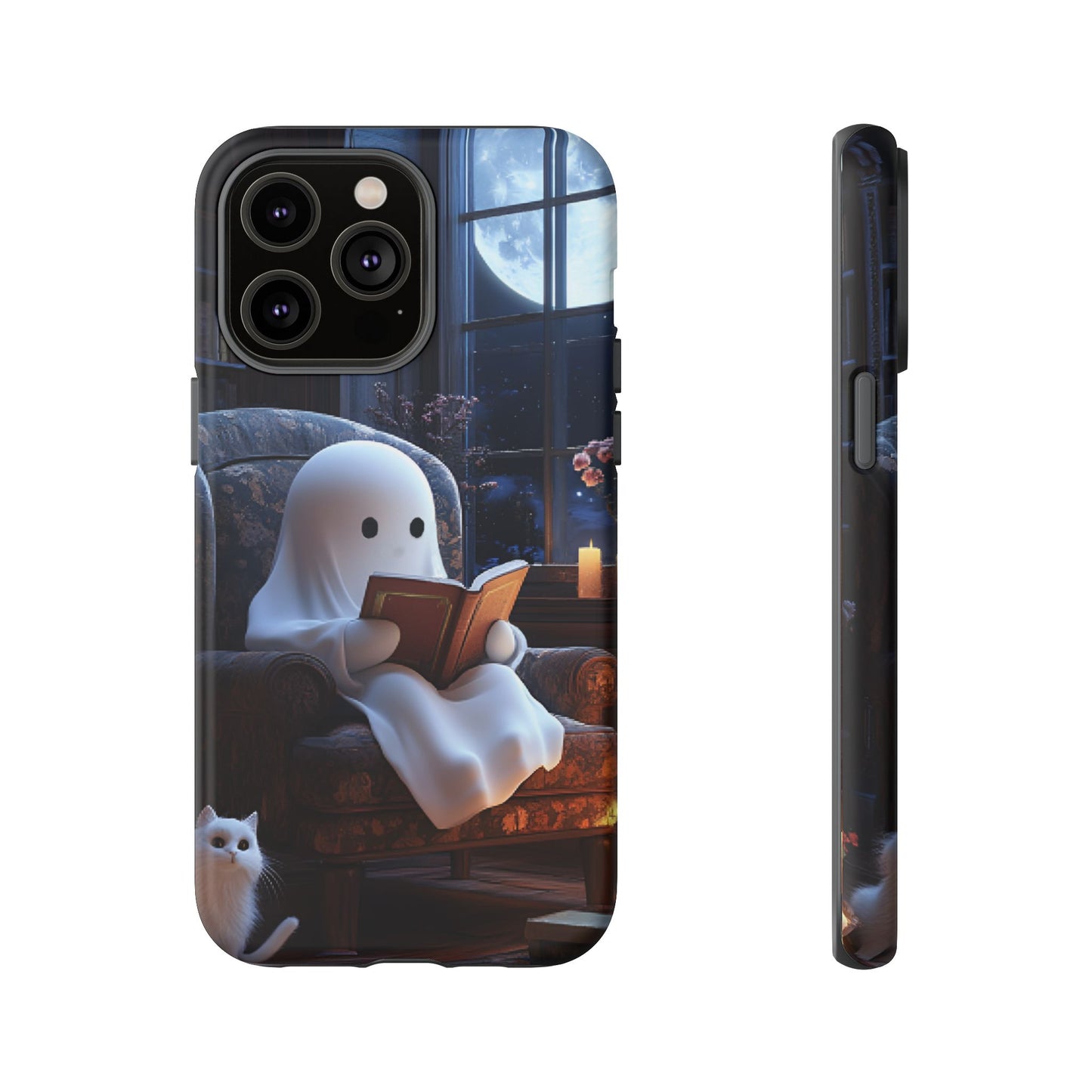 Ghost Reading Book Phone Case - Bookish Halloween Phone Cases - iPhone 16 15 14 13 12 11, Samsung Galaxy & Google Pixel Phone Covers