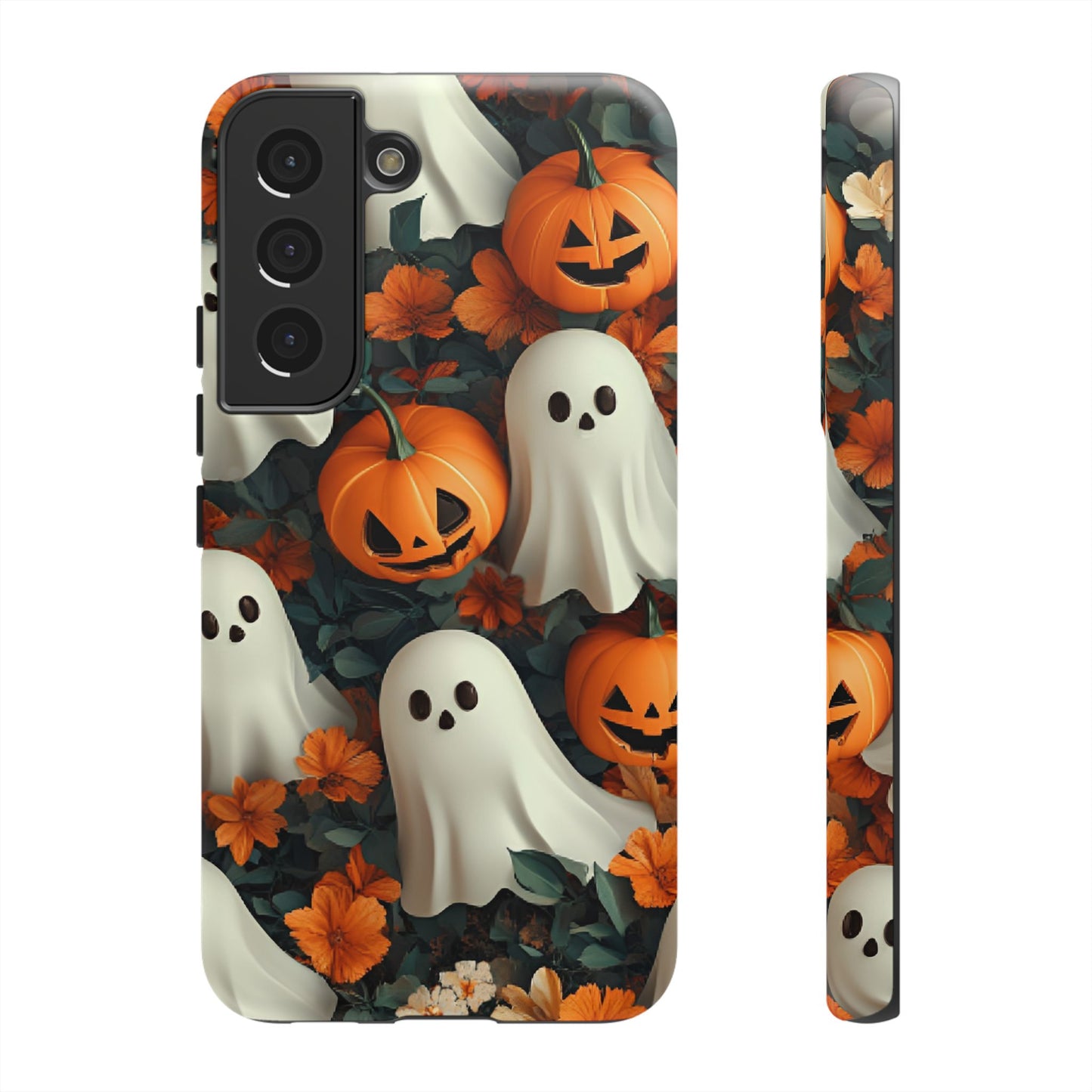 Halloween Ghosts and Pumpkins Phone Case - Spooky and Cute Phone Cases - iPhone 16 15 14 13 12 11, Samsung Galaxy & Google Pixel Phone Covers