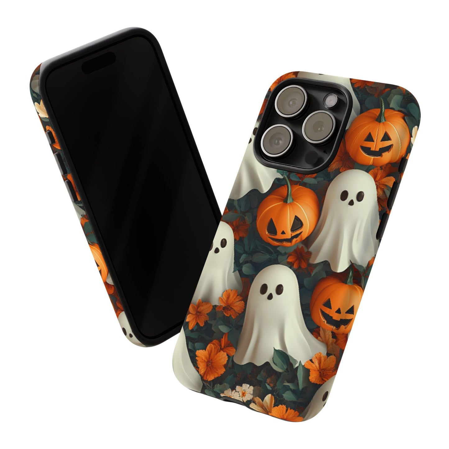 Halloween Ghosts and Pumpkins Phone Case - Spooky and Cute Phone Cases for iPhone 16 15 14 13 12 11, Samsung Galaxy & Google Pixel Phone Covers