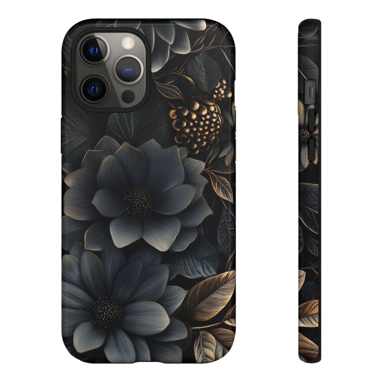 Dark Flower Phone Case for iPhone 16 15 14 13 12 11, Samsung Galaxy & Google Pixel