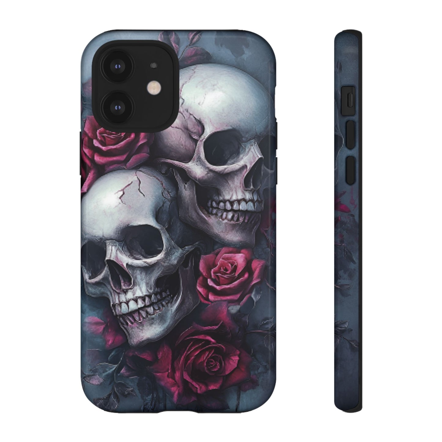 Skulls and Roses Phone Case - Gothic Dark Romance Phone Cases - iPhone 16 15 14 13 12 11, Samsung Galaxy & Google Pixel Phone Covers