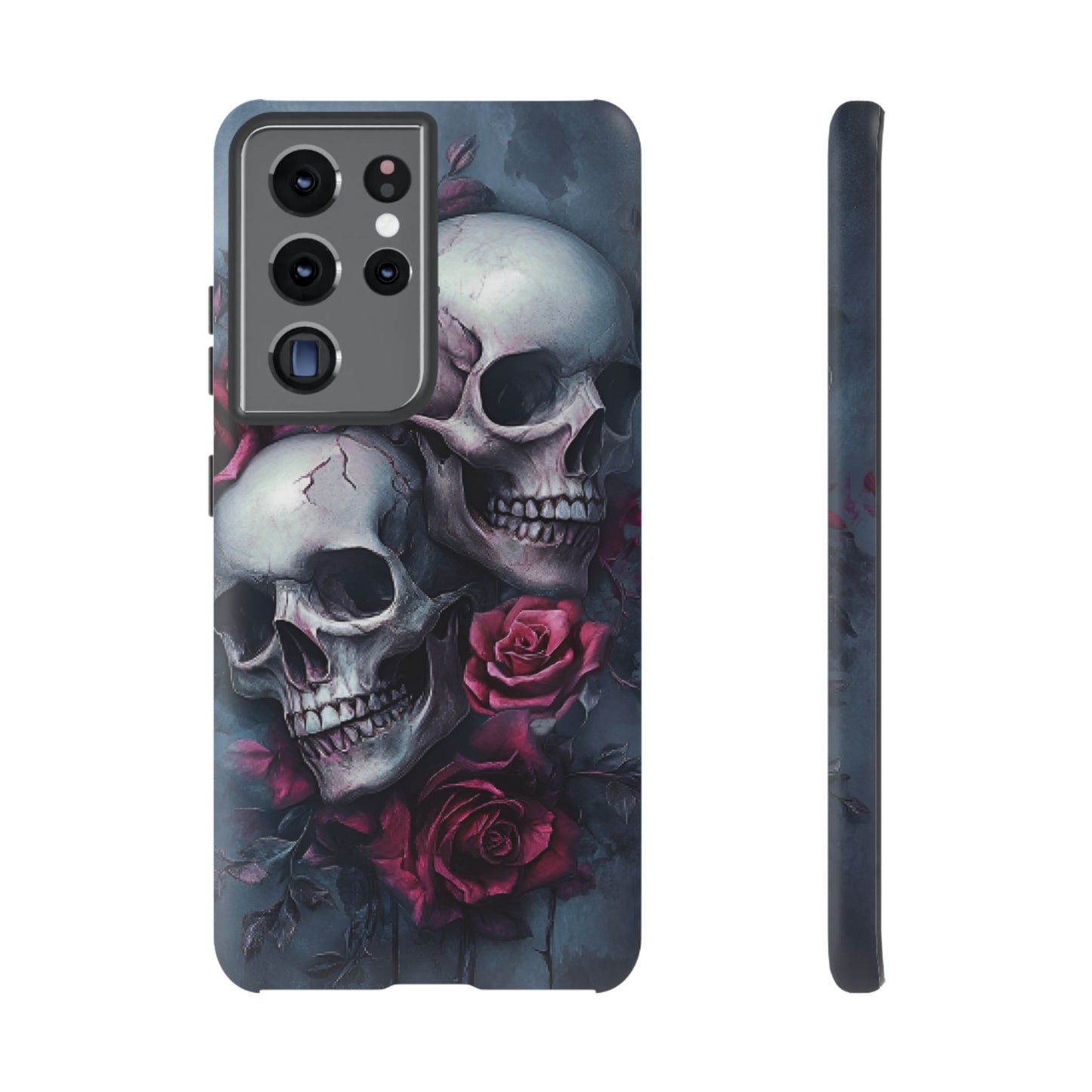 Skulls and Roses Phone Case - Gothic Dark Romance Phone Cases for iPhone 16 15 14 13 12 11, Samsung Galaxy & Google Pixel