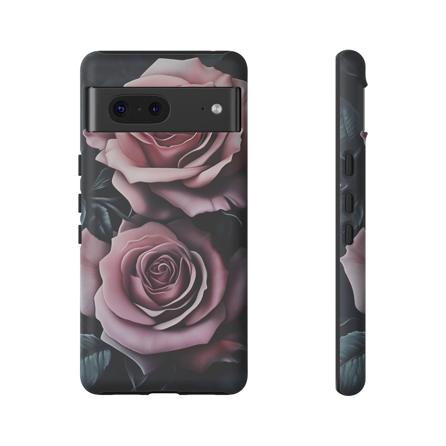 Pastel Goth Roses Phone Case - Gothic Black and Pink Flowers Phone Cases - iPhone 16 15 14 13 12 11, Samsung Galaxy & Google Pixel Phone Covers