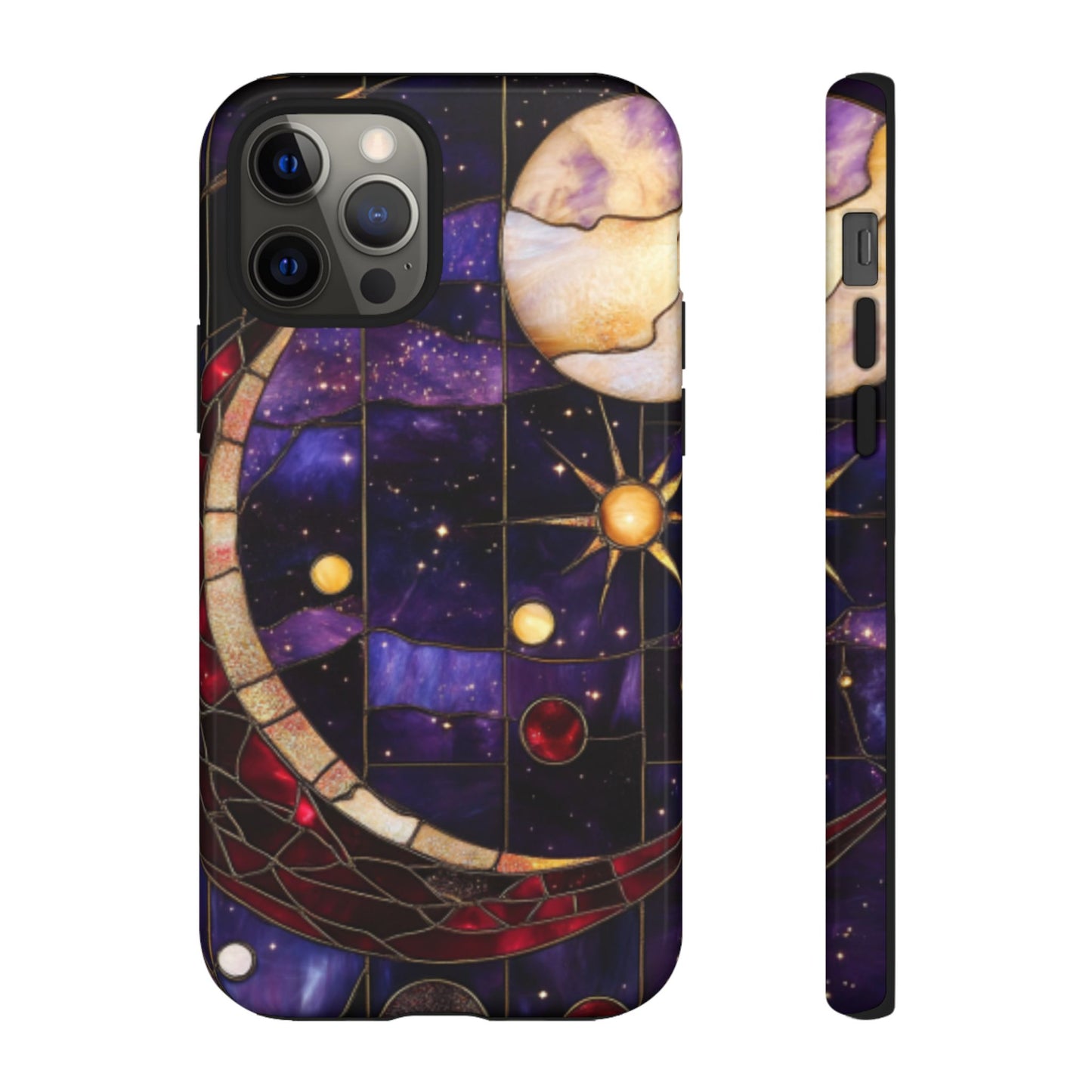 Celestial Stained Glass Phone Case - iPhone 16 15 14 13 12 11, Samsung Galaxy & Google Pixel Phone Covers