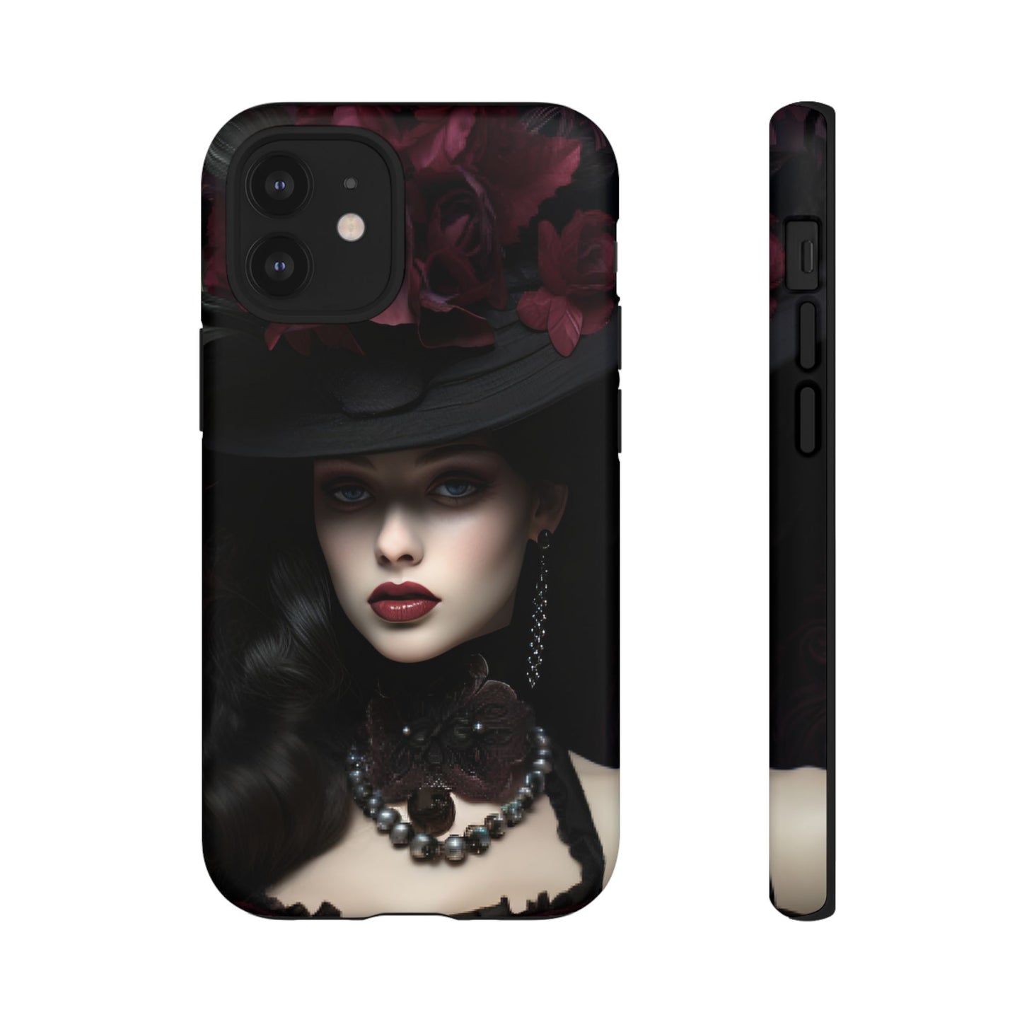 Victorian Goth Phone Case with Vintage Gothic Woman for iPhone 16 15 14 13 12 11, Samsung Galaxy & Google Pixel