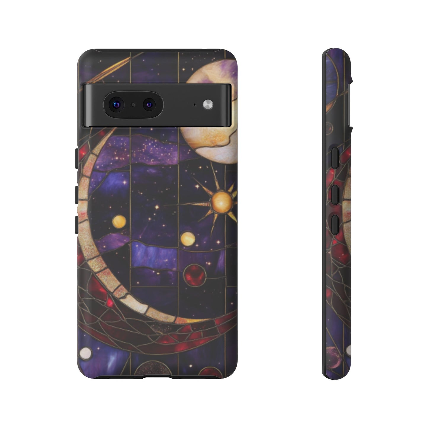 Celestial Stained Glass Phone Case for iPhone 16 15 14 13 12 11, Samsung Galaxy & Google Pixel