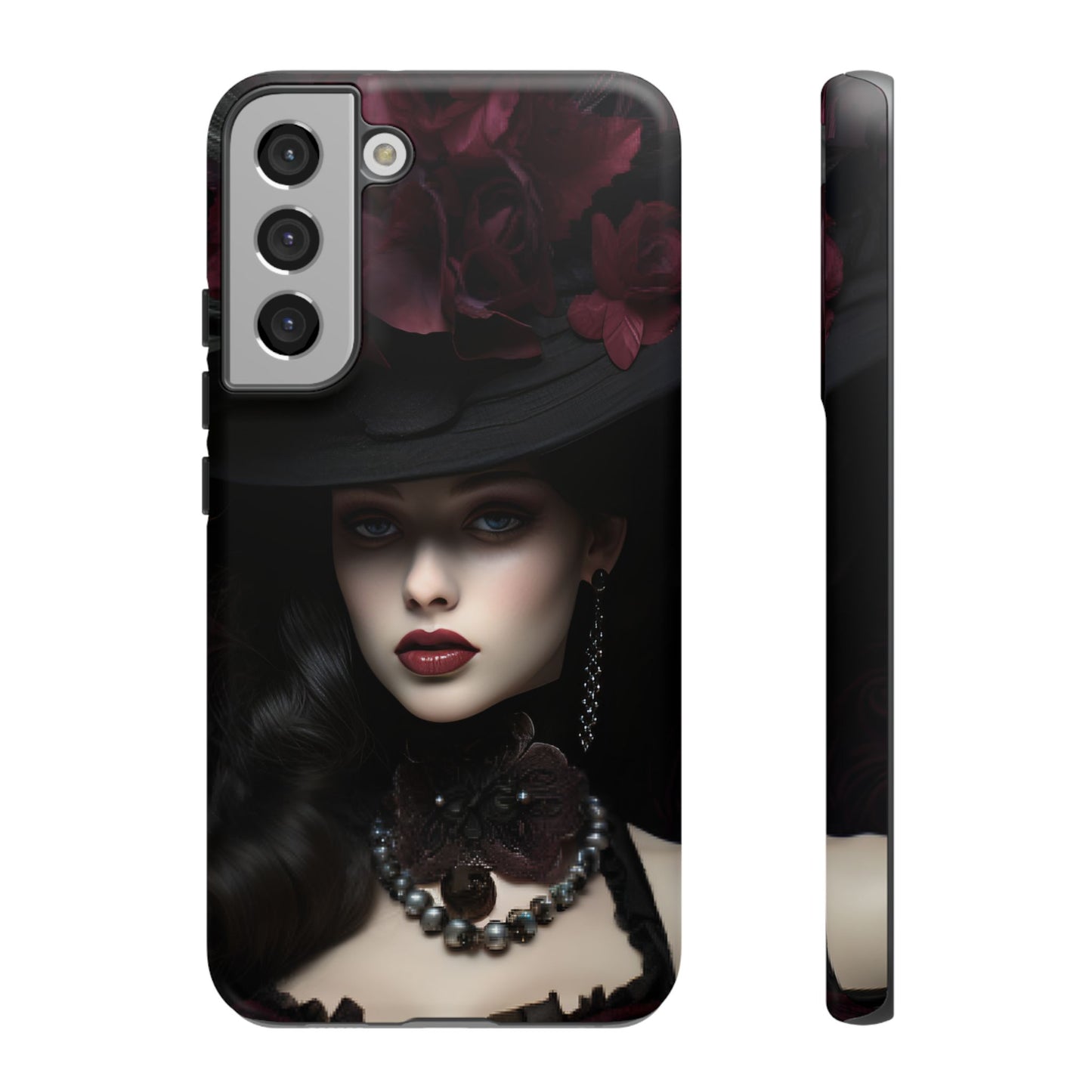 Victorian Goth Phone Case with Vintage Gothic Woman - iPhone 16 15 14 13 12 11, Samsung Galaxy & Google Pixel Phone Covers