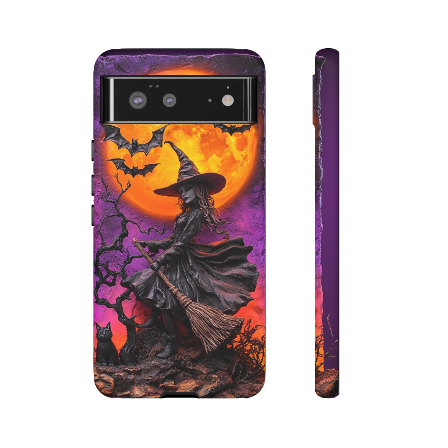 Witch and Bats Phone Case - Witchy Halloween Phone Cases - iPhone 16 15 14 13 12 11, Samsung Galaxy & Google Pixel Phone Covers