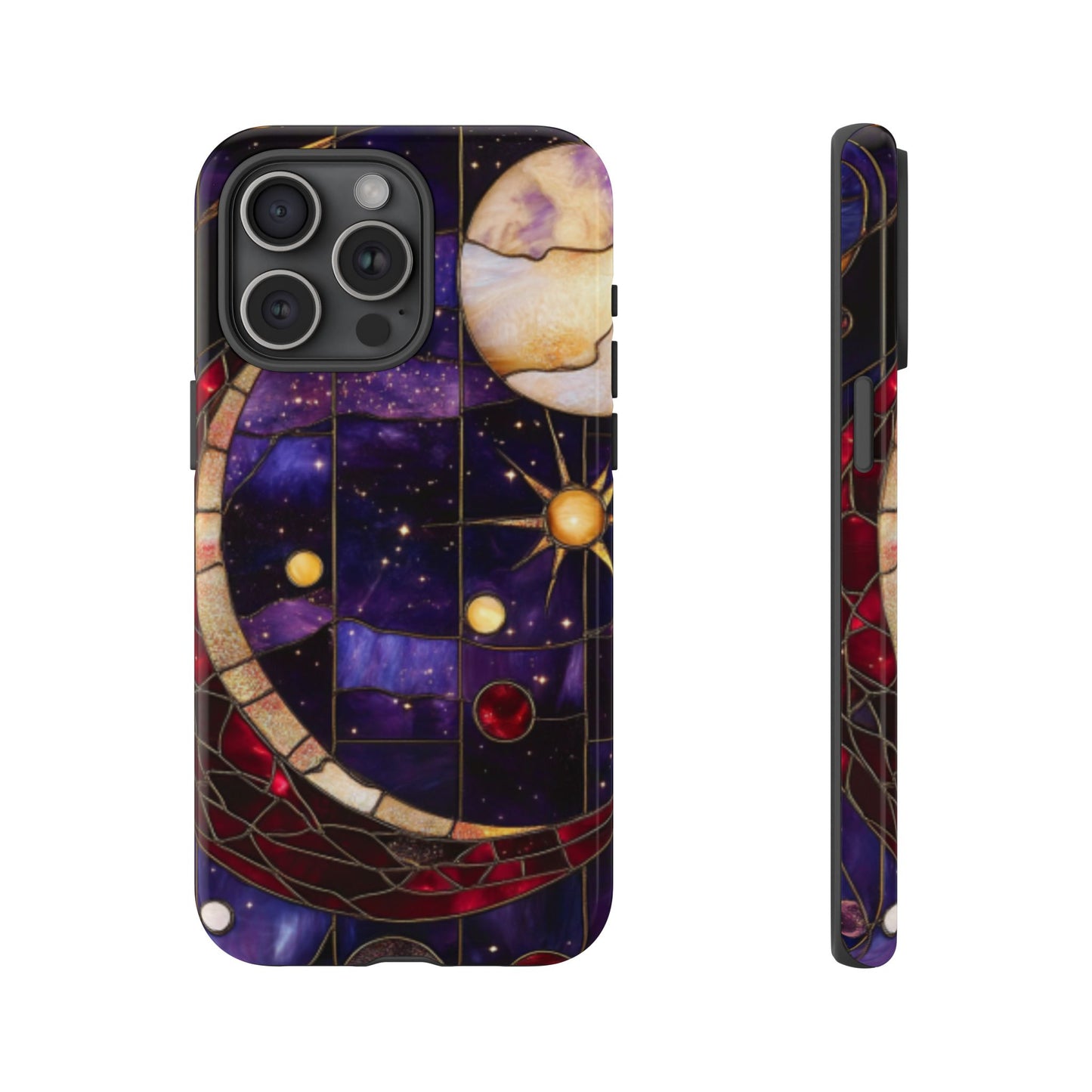 Celestial Stained Glass Phone Case - iPhone 16 15 14 13 12 11, Samsung Galaxy & Google Pixel Phone Covers