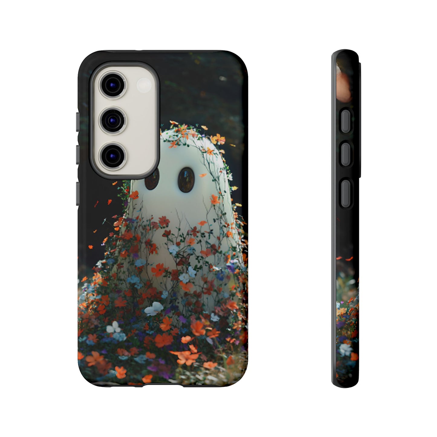 Floral Ghost Phone Case for iPhone 16 15 14 13 12 11, Samsung Galaxy & Google Pixel