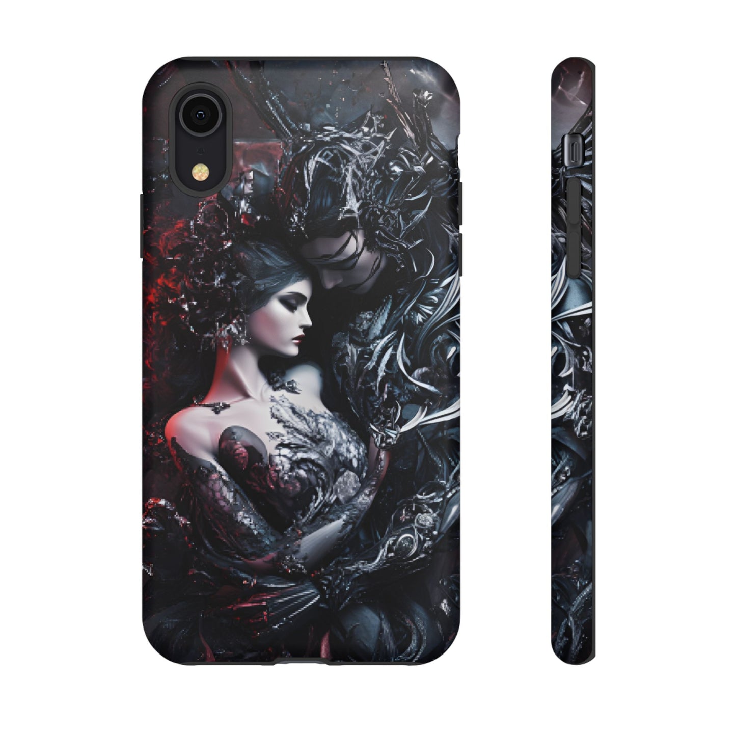 Gothic Couple Phone Case - Victorian Goth Valentine's Day Phone Cases - iPhone 16 15 14 13 12 11, Samsung Galaxy & Google Pixel Phone Covers - Boo and Bewear