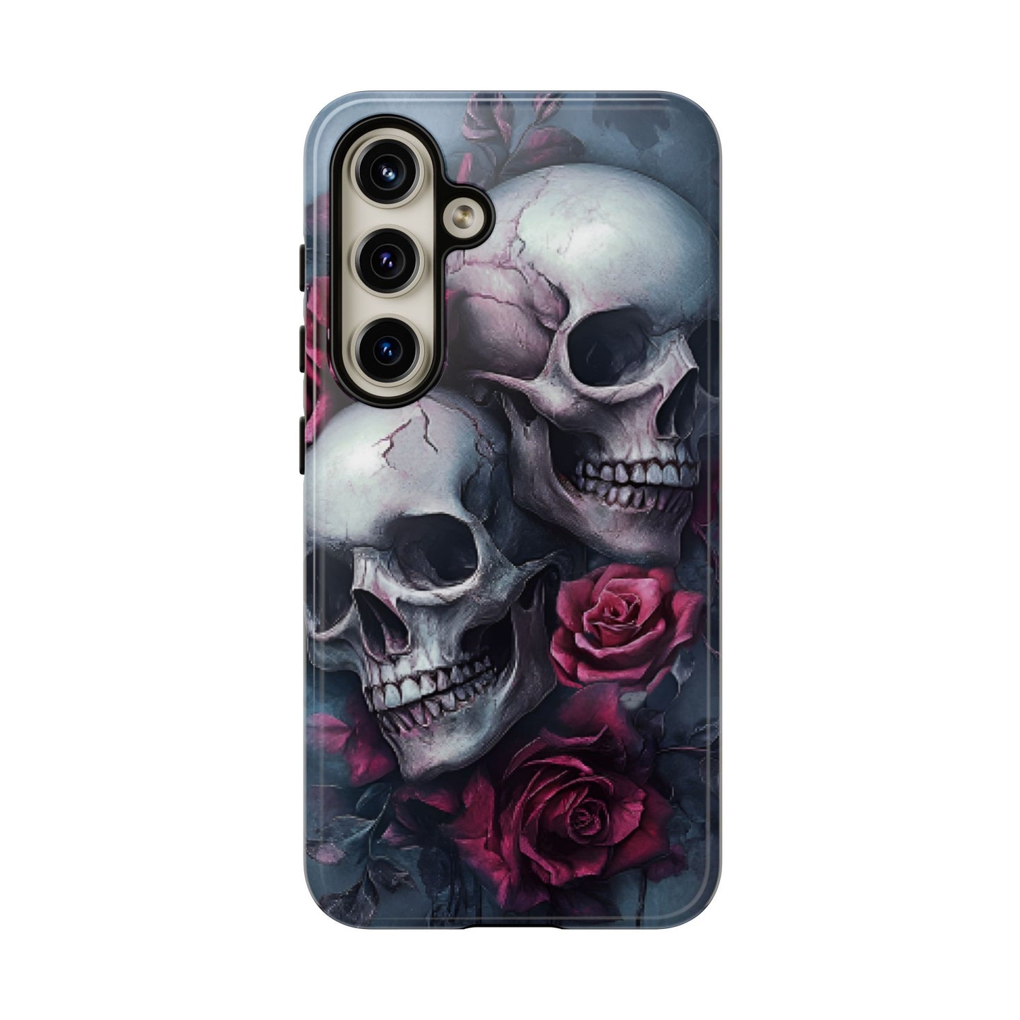 Skulls and Roses Phone Case - Gothic Dark Romance Phone Cases for iPhone 16 15 14 13 12 11, Samsung Galaxy & Google Pixel