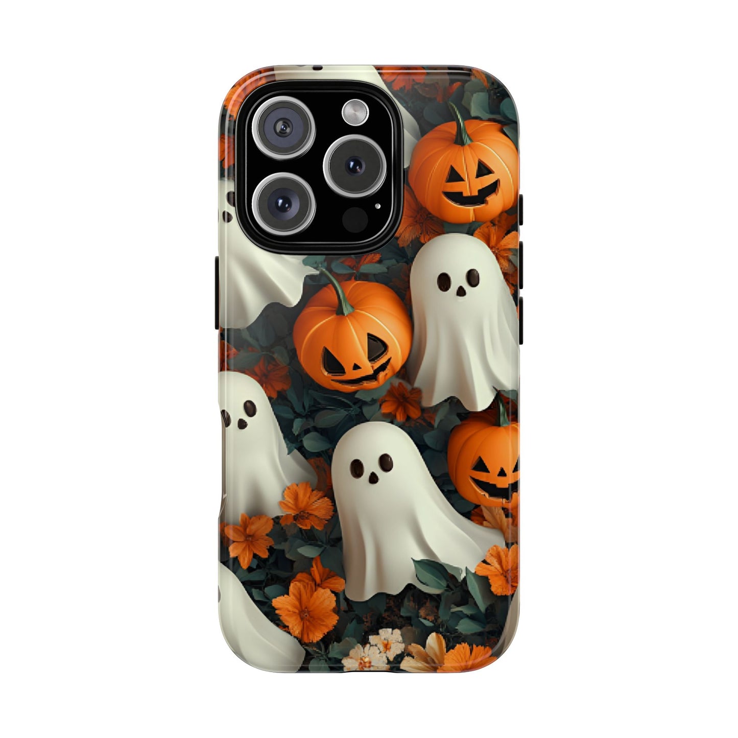 Halloween Ghosts and Pumpkins Phone Case - Spooky and Cute Phone Cases for iPhone 16 15 14 13 12 11, Samsung Galaxy & Google Pixel Phone Covers