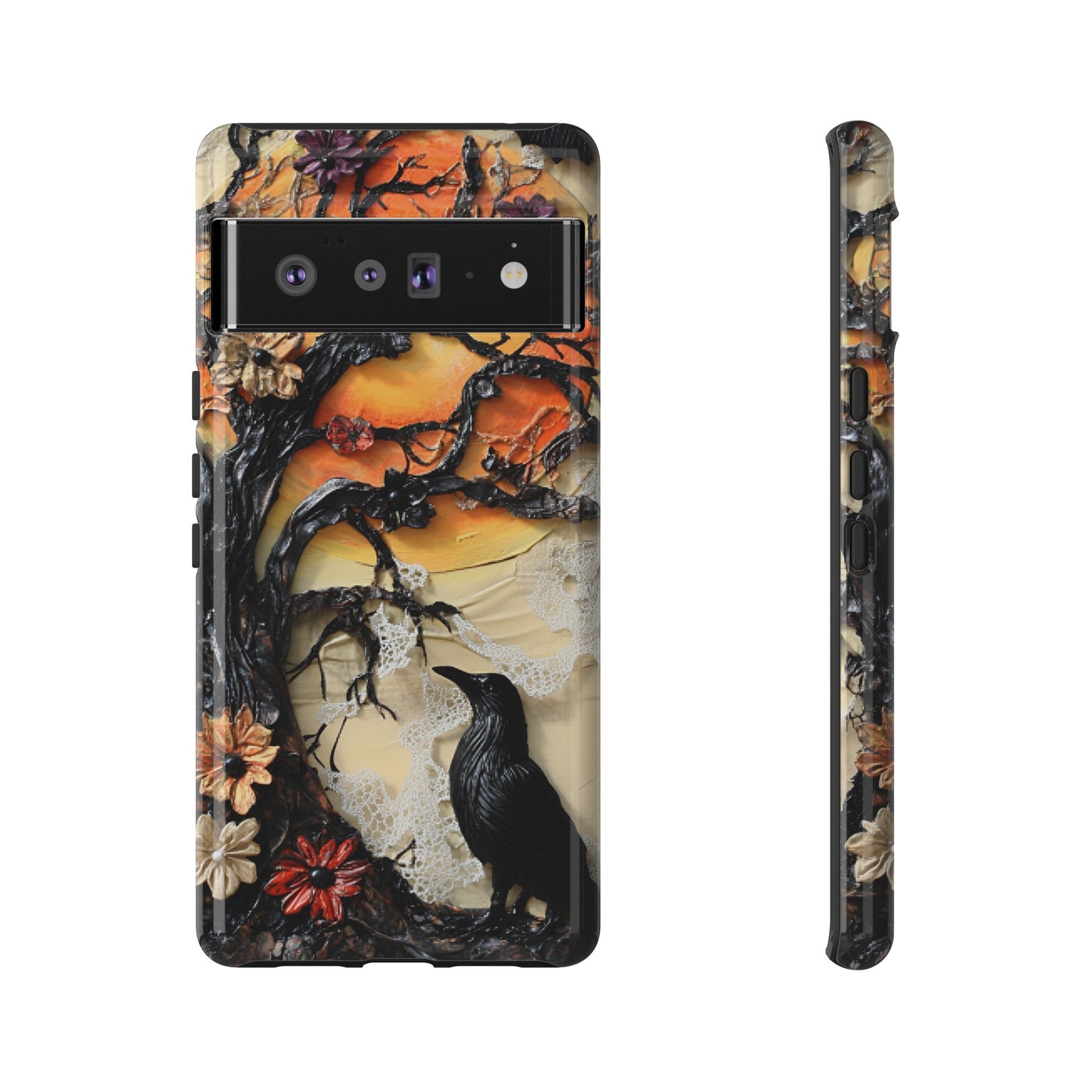 Gothic Raven Phone Case - Fantasy Goth Phone Cases for iPhone 16 15 14 13 12 11, Samsung Galaxy & Google Pixel