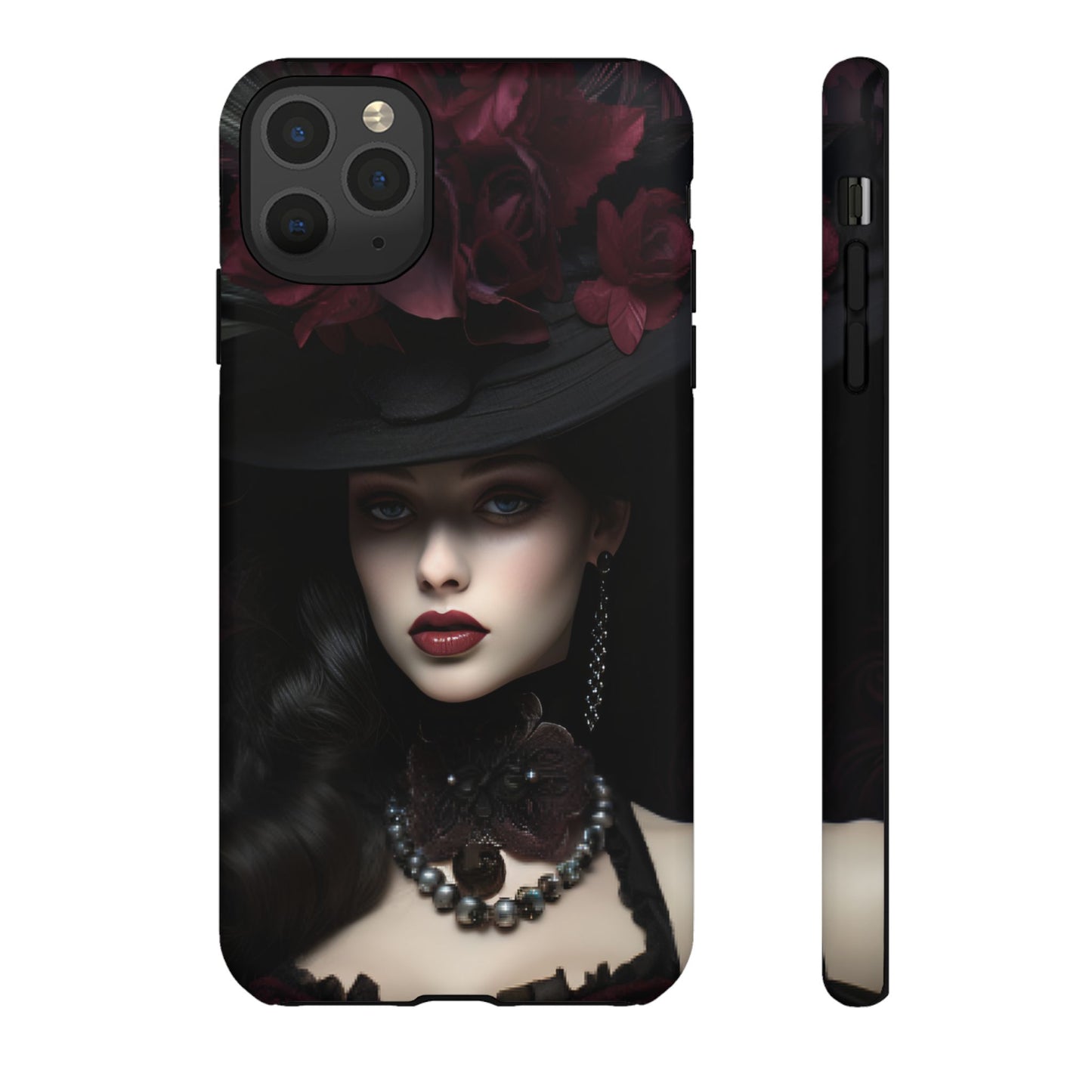 Victorian Goth Phone Case with Vintage Gothic Woman for iPhone 16 15 14 13 12 11, Samsung Galaxy & Google Pixel