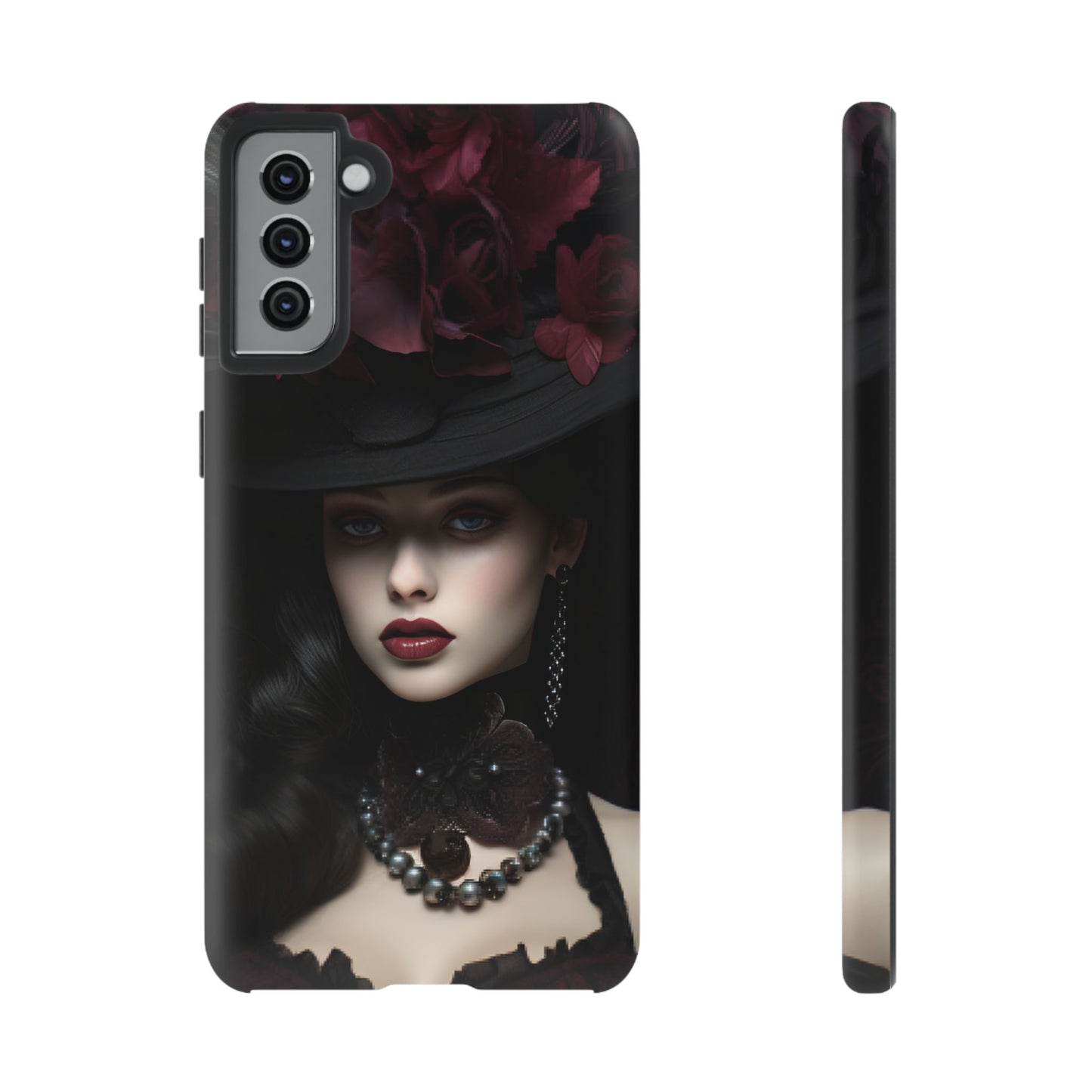 Victorian Goth Phone Case with Vintage Gothic Woman - iPhone 16 15 14 13 12 11, Samsung Galaxy & Google Pixel Phone Covers