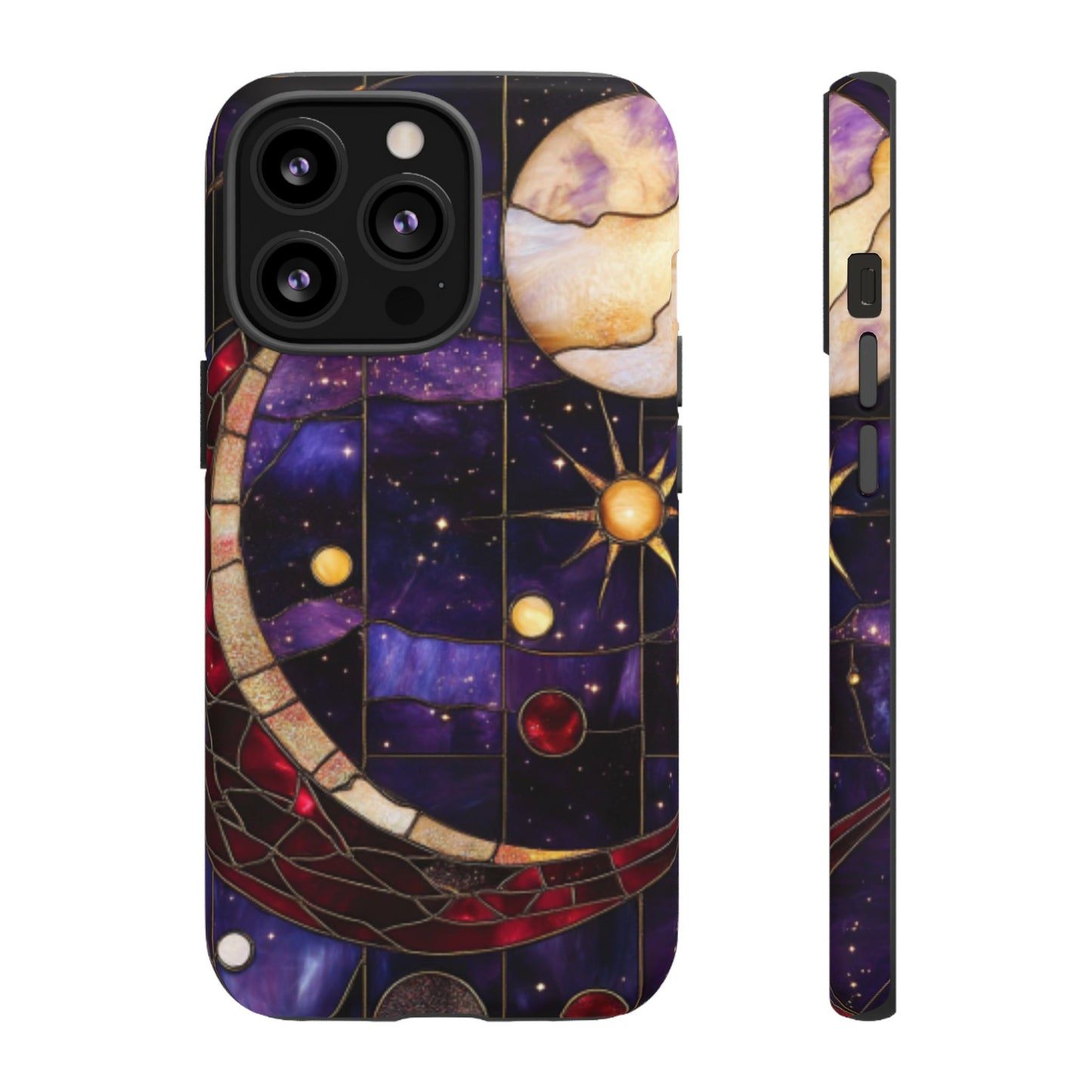 Celestial Stained Glass Phone Case - iPhone 16 15 14 13 12 11, Samsung Galaxy & Google Pixel Phone Covers