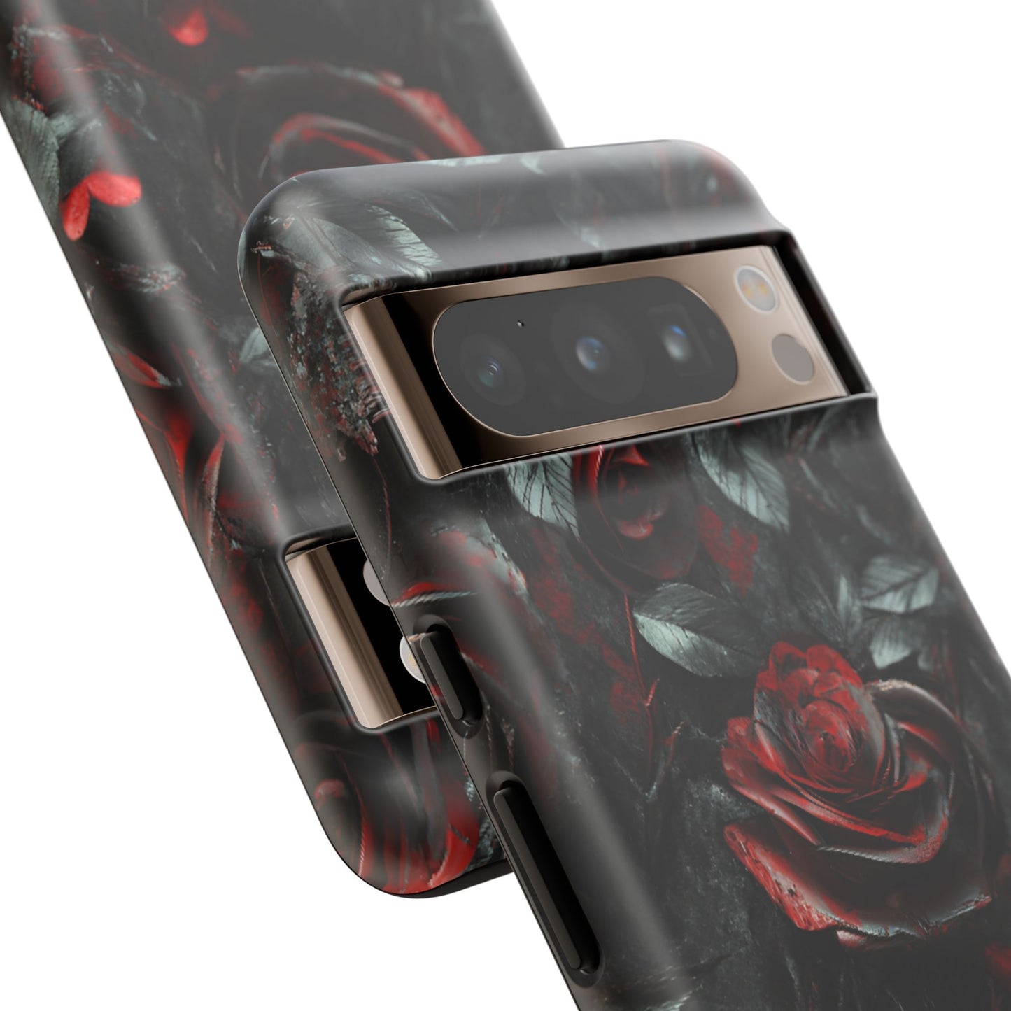 Gothic Valentine Phone Case - Dark Romance Roses and Hearts - iPhone 16 15 14 13 12 11, Samsung Galaxy & Google Pixel Phone Covers