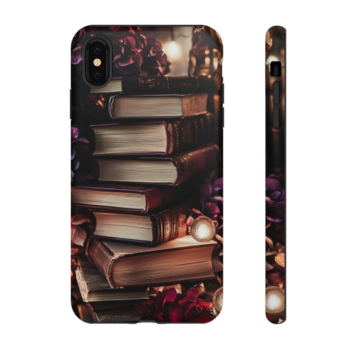 Book Lover Phone Case - Vintage Dark Academia Books - iPhone 16 15 14 13 12 11, Samsung Galaxy & Google Pixel Phone Covers - Boo and Bewear