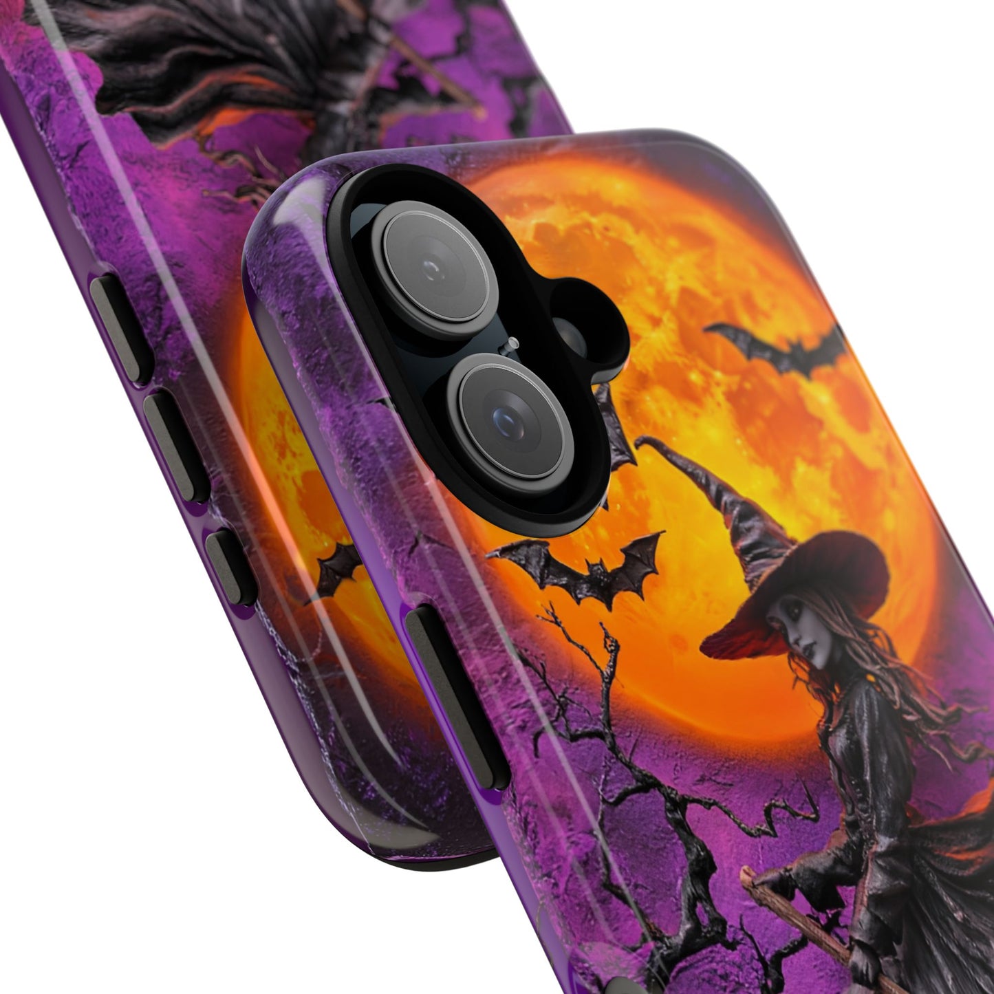 Witch and Bats Phone Case - Witchy Halloween Phone Cases - iPhone 16 15 14 13 12 11, Samsung Galaxy & Google Pixel Phone Covers