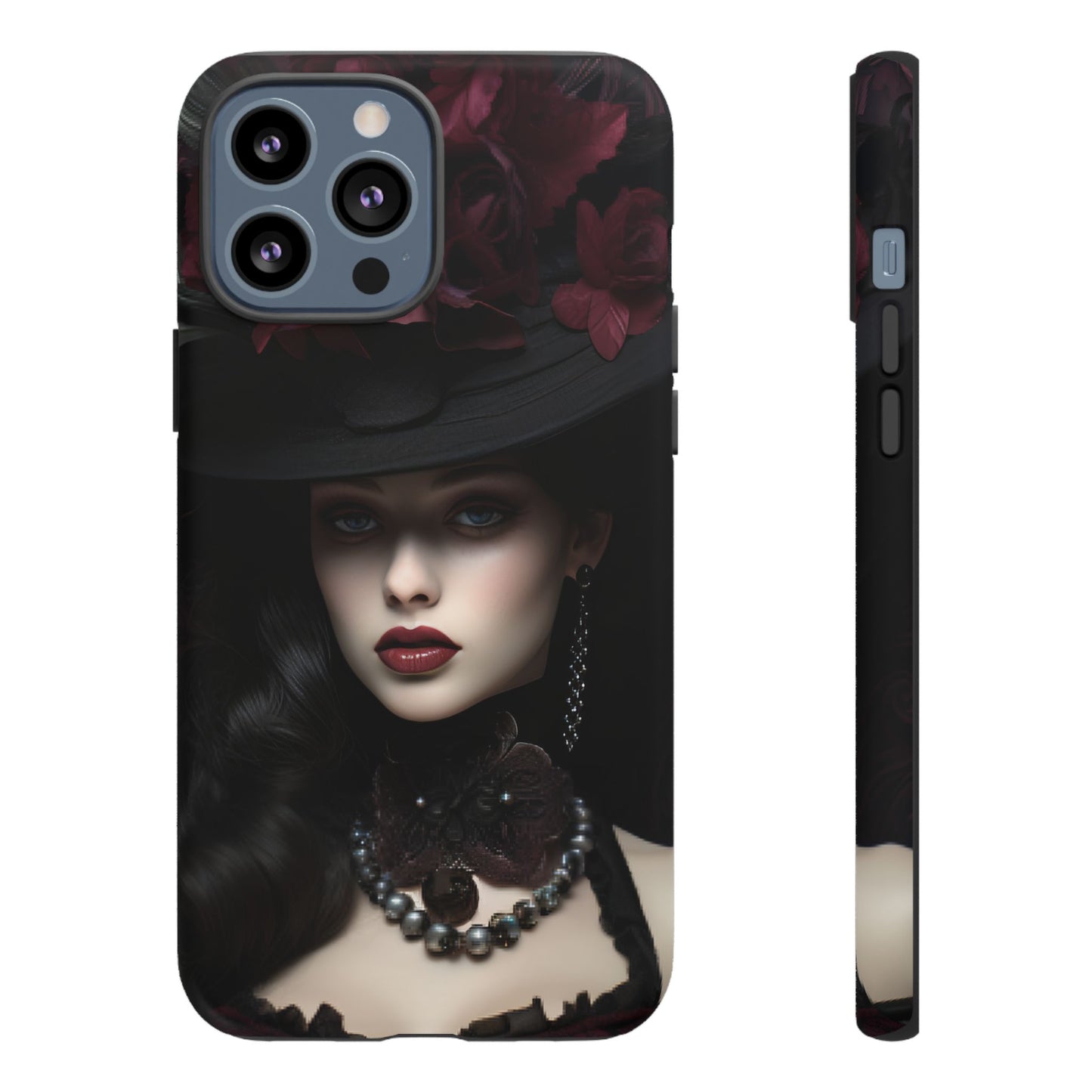 Victorian Goth Phone Case with Vintage Gothic Woman for iPhone 16 15 14 13 12 11, Samsung Galaxy & Google Pixel