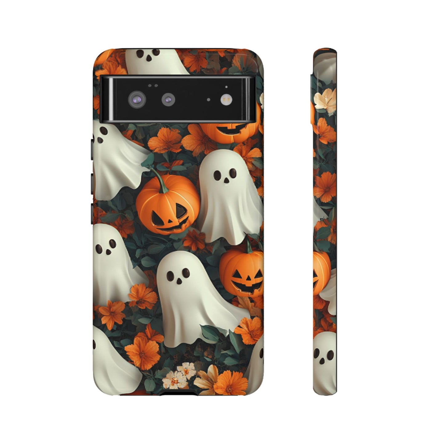 Halloween Ghosts and Pumpkins Phone Case - Spooky and Cute Phone Cases - iPhone 16 15 14 13 12 11, Samsung Galaxy & Google Pixel Phone Covers