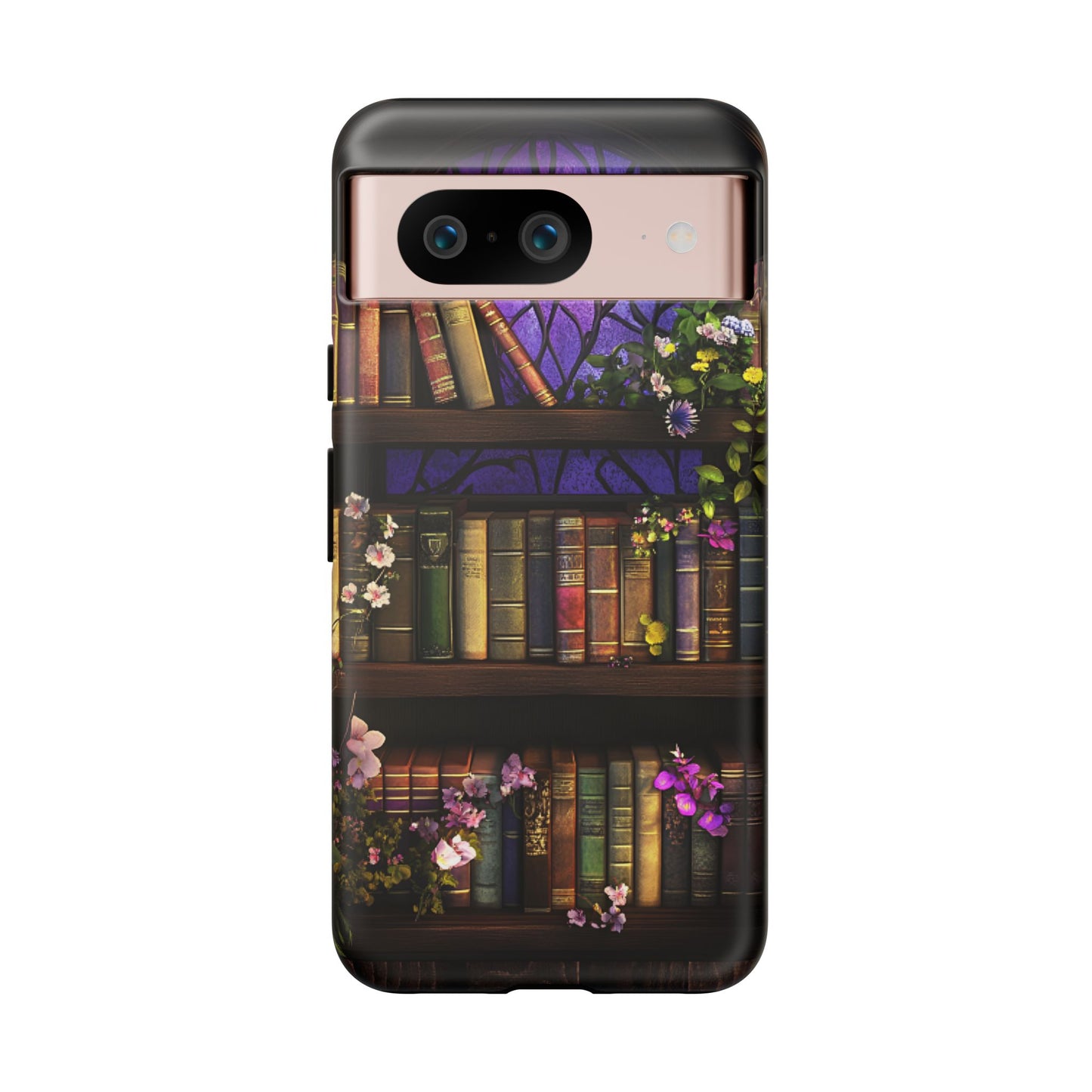 Bookshelf Phone Case - Dark Academia Stained Glass Phone Cases for iPhone 16 15 14 13 12 11, Samsung Galaxy & Google Pixel