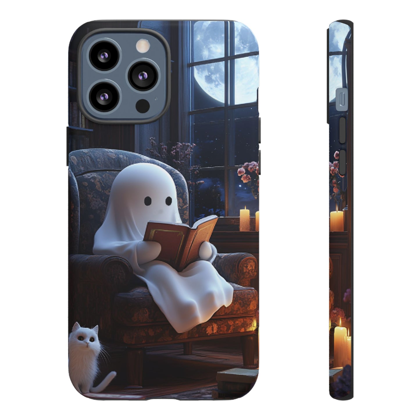 Ghost Reading Book Phone Case - Bookish Halloween Phone Cases - iPhone 16 15 14 13 12 11, Samsung Galaxy & Google Pixel Phone Covers