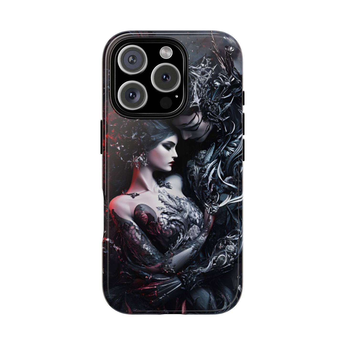 Gothic Couple Phone Case - Victorian Goth Valentine's Day Phone Cases for iPhone 16 15 14 13 12 11, Samsung Galaxy & Google Pixel