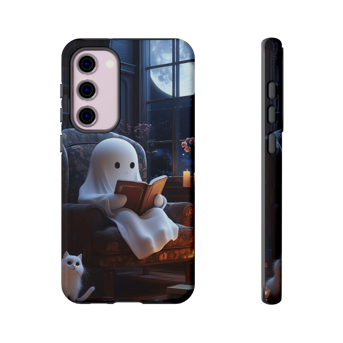 Ghost Reading Book Phone Case - Bookish Halloween Phone Cases for iPhone 16 15 14 13 12 11, Samsung Galaxy & Google Pixel