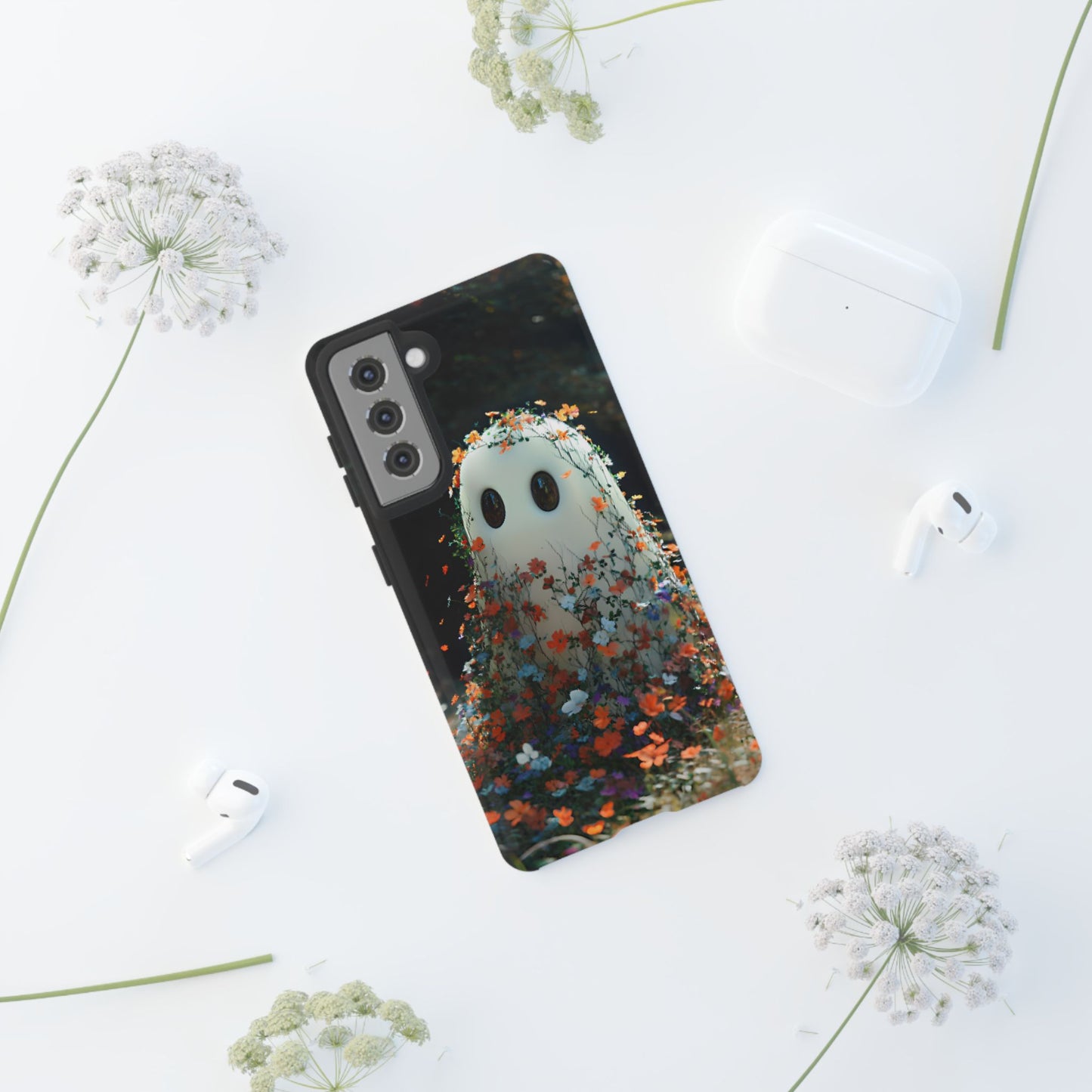 Floral Ghost Phone Case - iPhone 16 15 14 13 12 11, Samsung Galaxy & Google Pixel Phone Covers