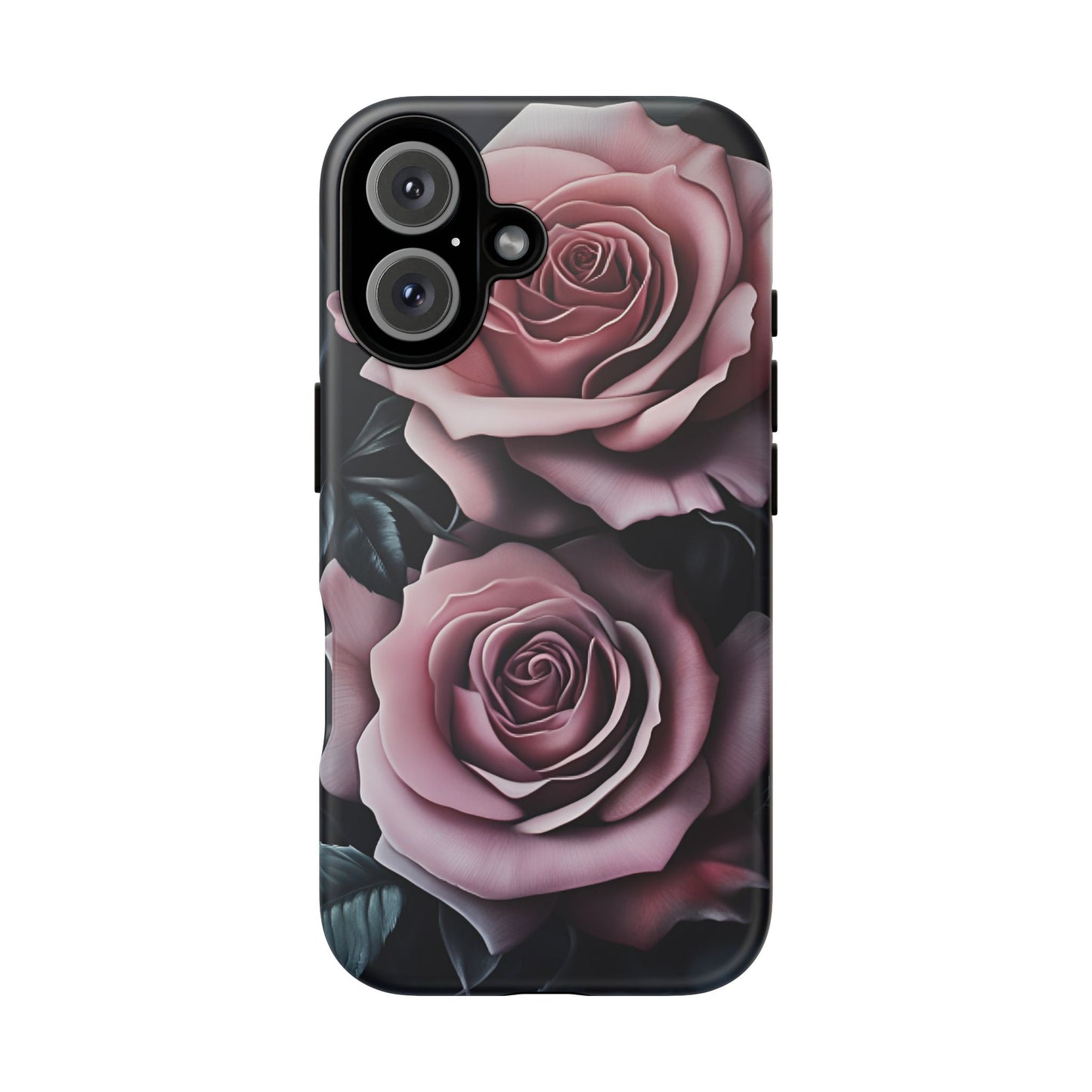 Pastel Goth Roses Phone Case - Gothic Black and Pink Flowers Phone Cases - iPhone 16 15 14 13 12 11, Samsung Galaxy & Google Pixel Phone Covers