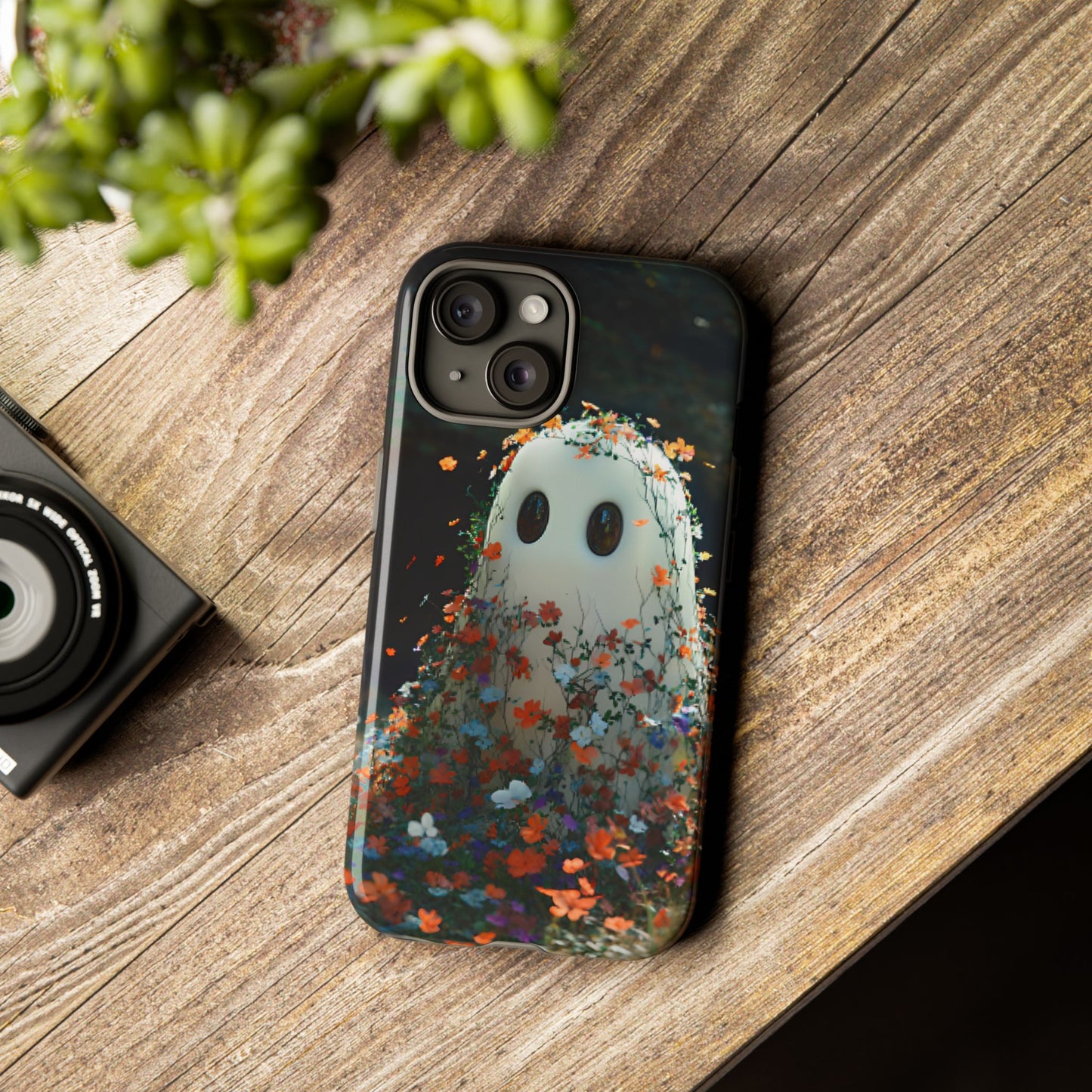 Floral Ghost Phone Case for iPhone 16 15 14 13 12 11, Samsung Galaxy & Google Pixel