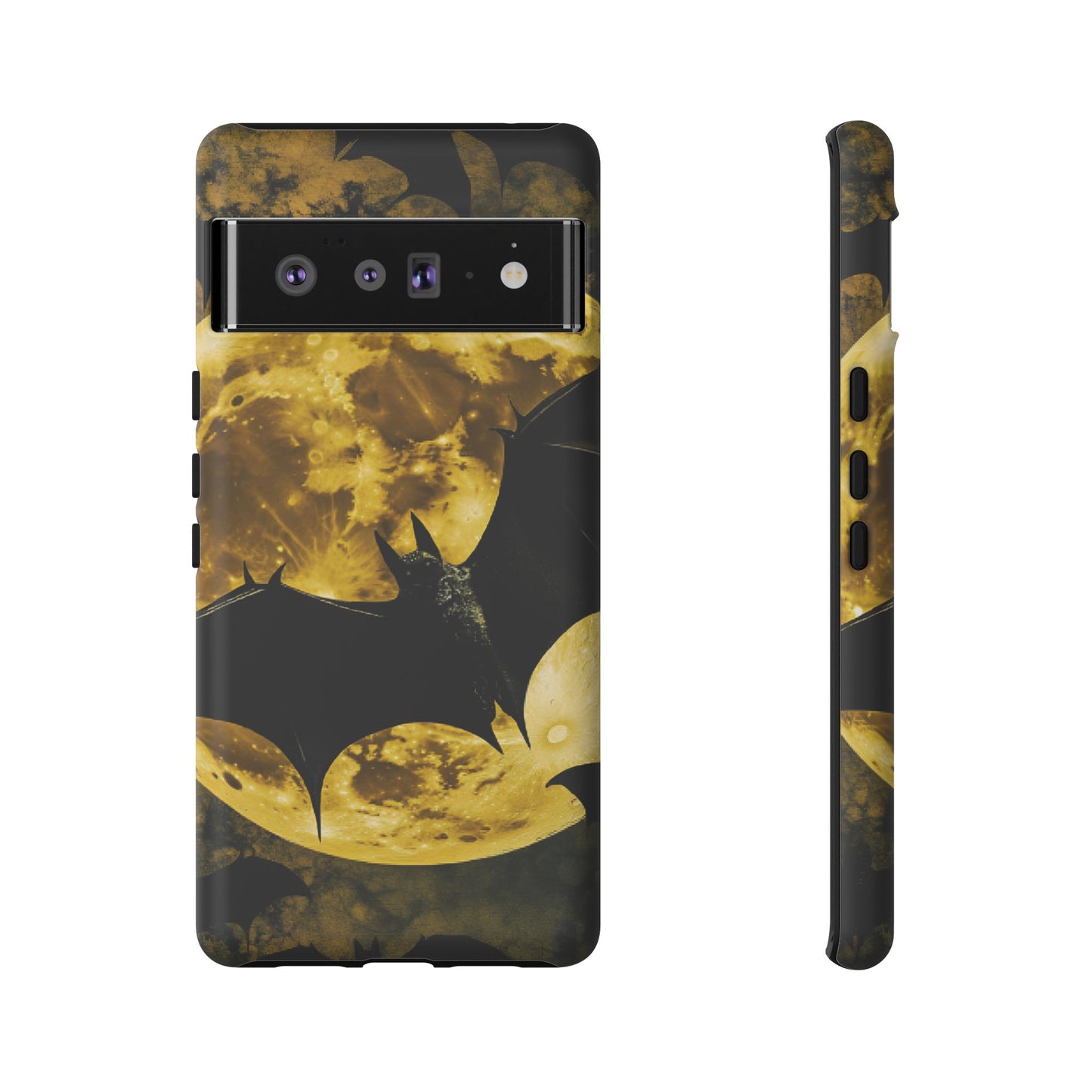 Gothic Bat and Moon Phone Case - Spooky Halloween Phone Cases - iPhone 16 15 14 13 12 11, Samsung Galaxy & Google Pixel Phone Covers