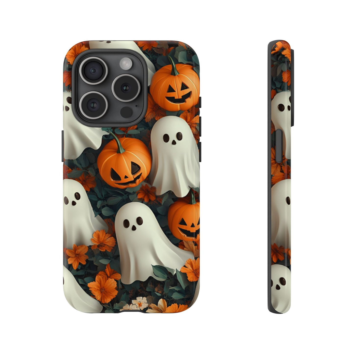 Halloween Ghosts and Pumpkins Phone Case - Spooky and Cute Phone Cases for iPhone 16 15 14 13 12 11, Samsung Galaxy & Google Pixel Phone Covers