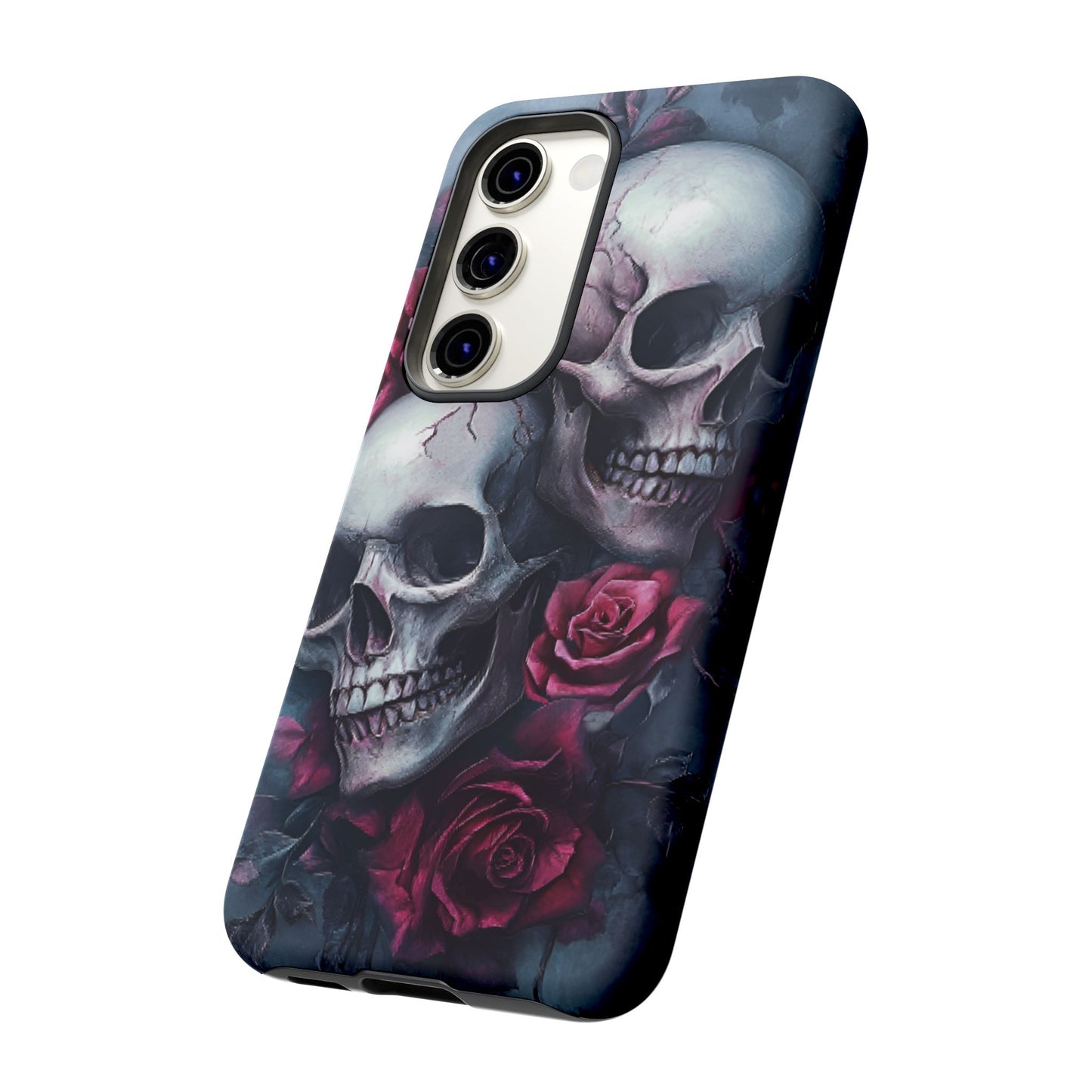 Skulls and Roses Phone Case - Gothic Dark Romance Phone Cases for iPhone 16 15 14 13 12 11, Samsung Galaxy & Google Pixel