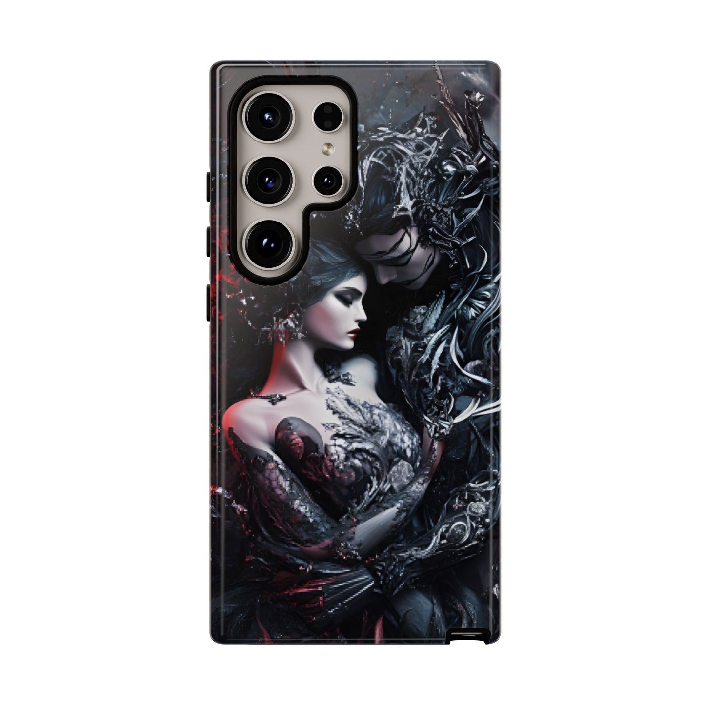 Gothic Couple Phone Case - Victorian Goth Valentine's Day Phone Cases for iPhone 16 15 14 13 12 11, Samsung Galaxy & Google Pixel